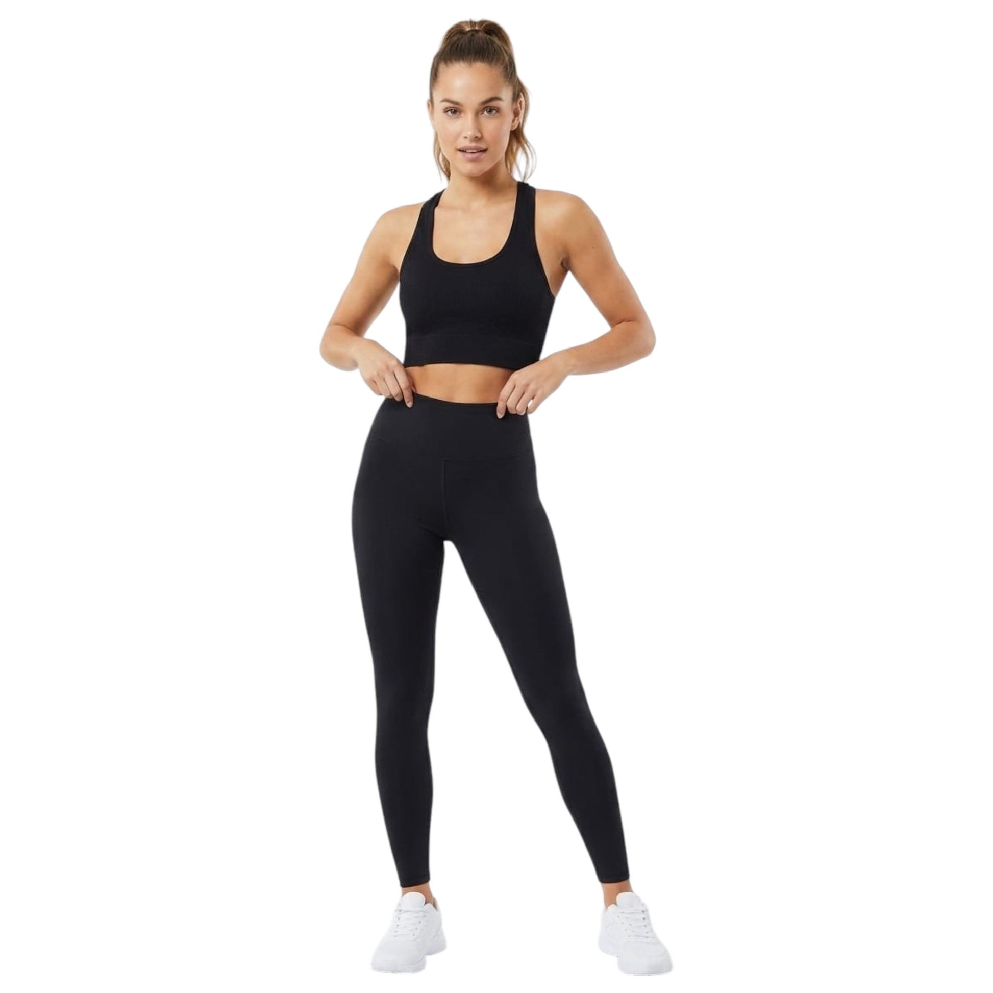 Women's Ribbed Sport Top,Black
