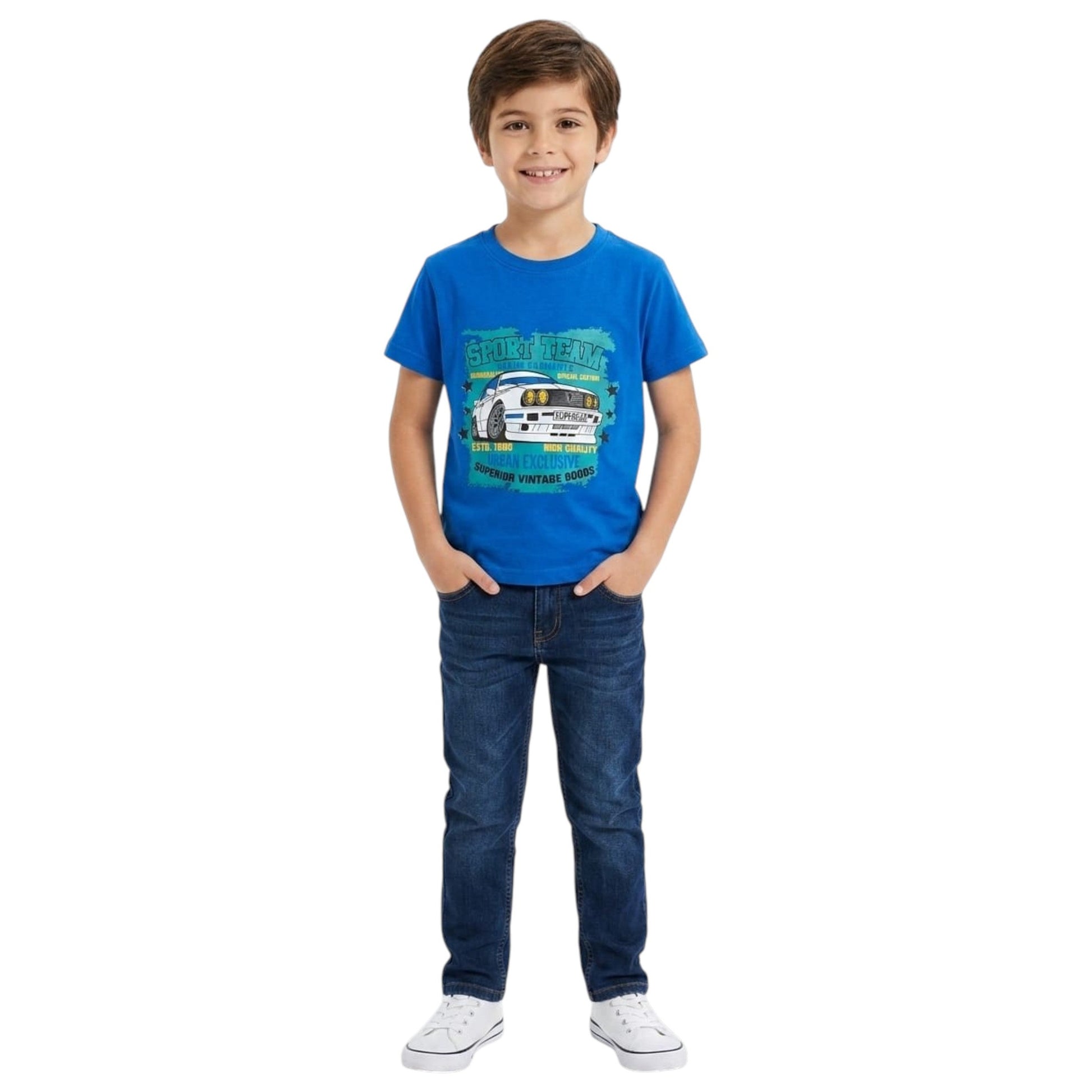 Kids Boy's Printed Top,Navy Blue