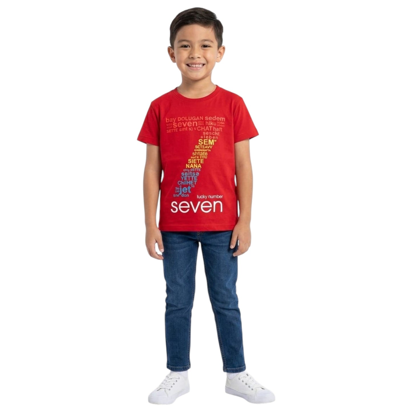 Kids Boy's Printed Top,Red
