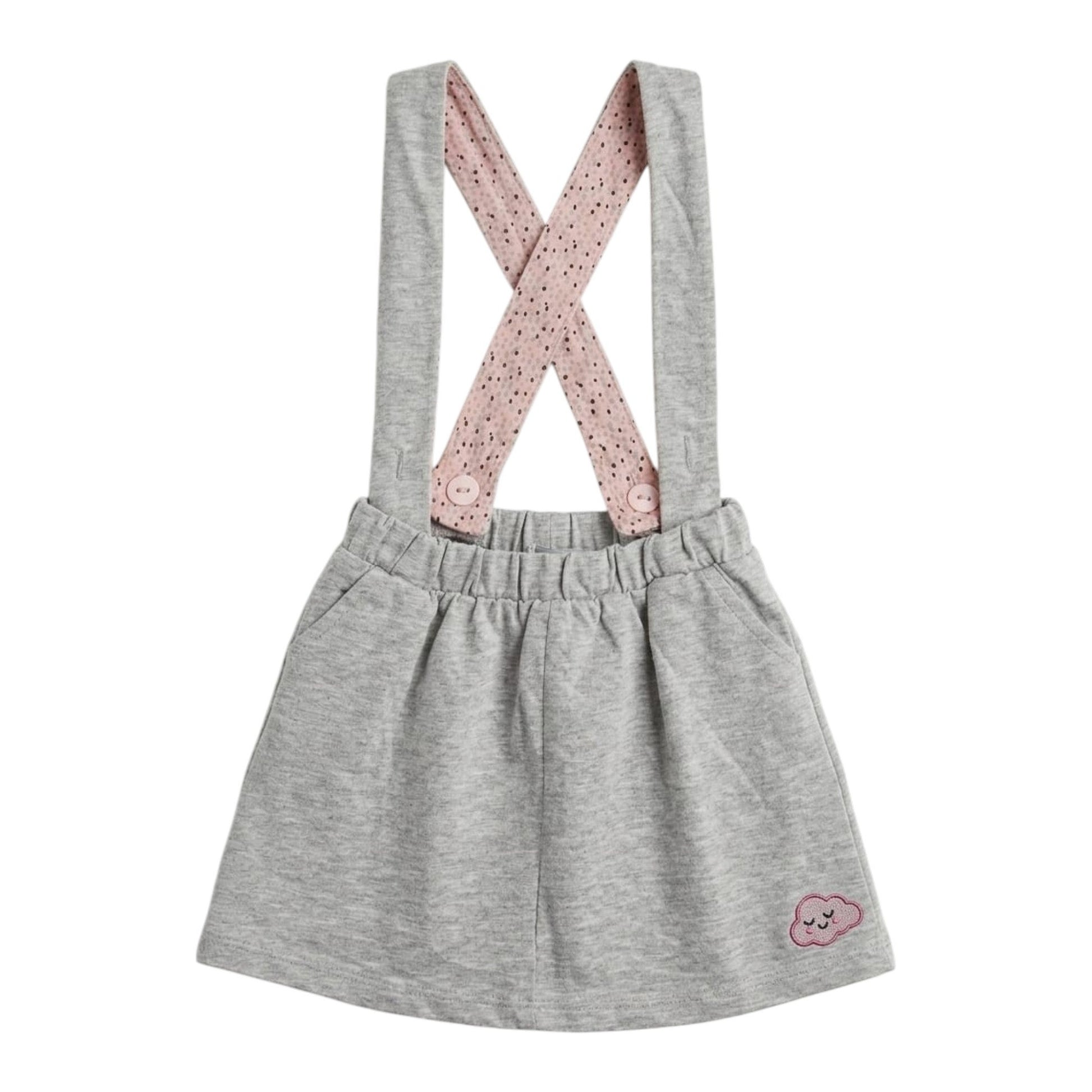 Kids Girl's Plain Skirt&Adjustable Straps,Light Grey