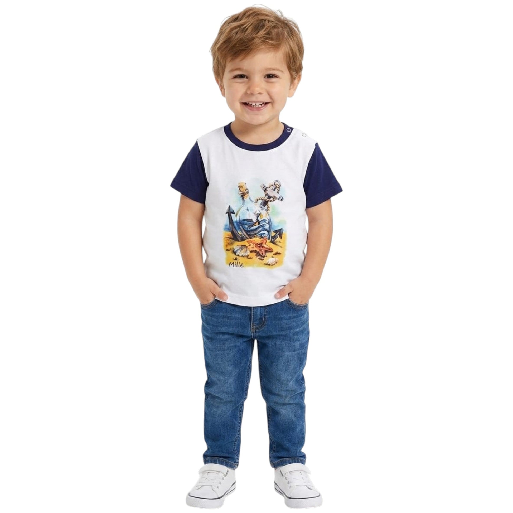 Kids Boy's Printed Top,White