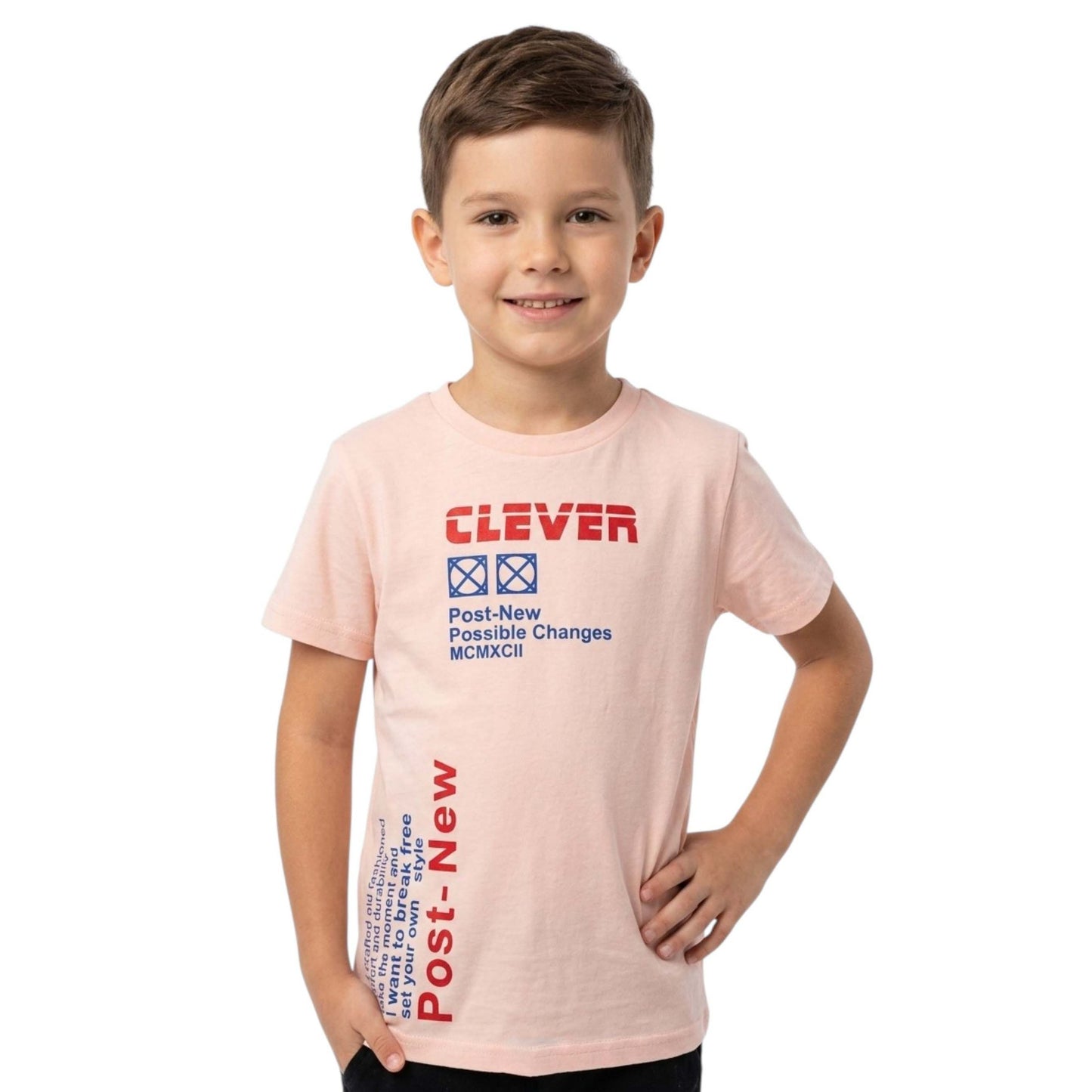 Kids Boy's Prited Top,Light Apricot