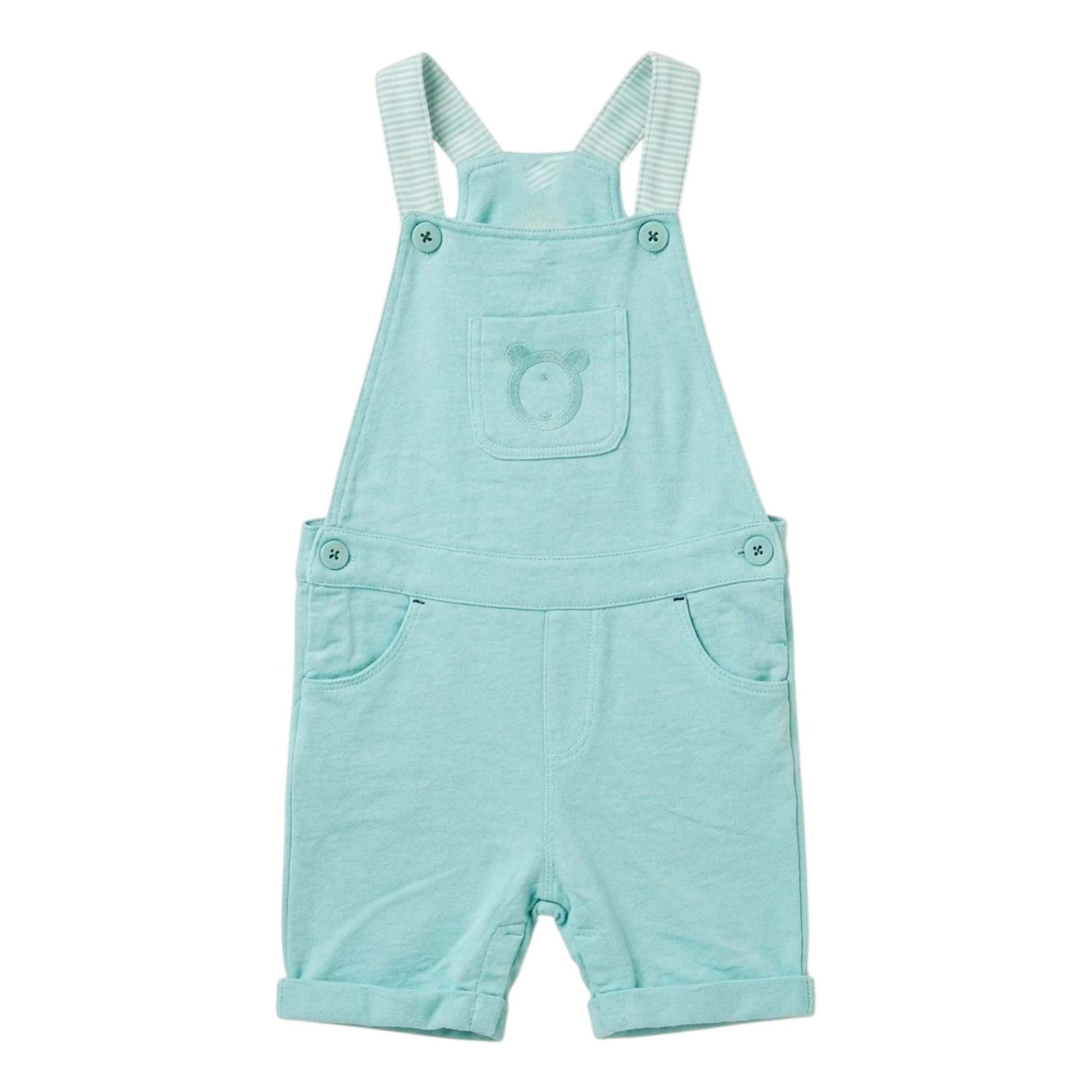Kids Boy's Plain Jumpsuit,Light Blue