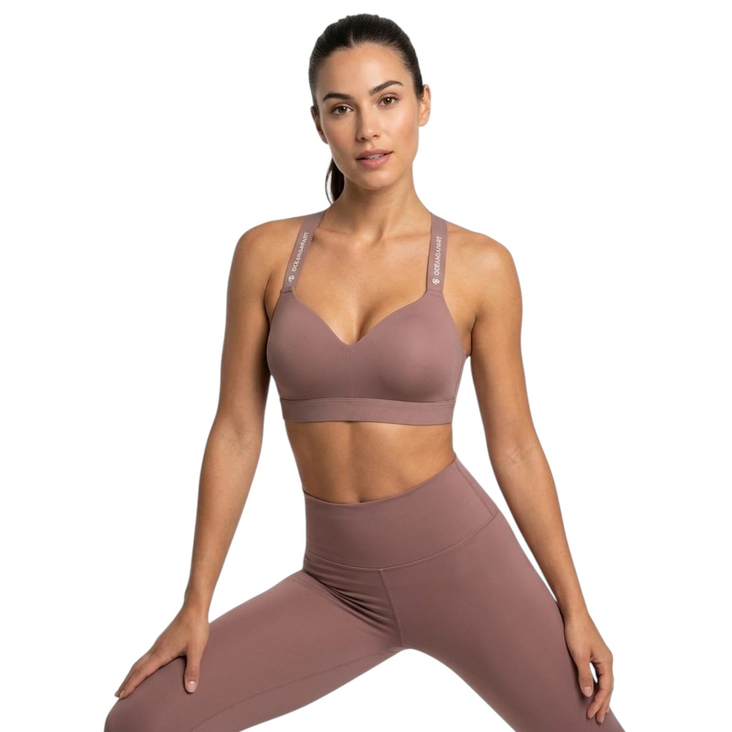 Women's Plain Sport Bra,Brown