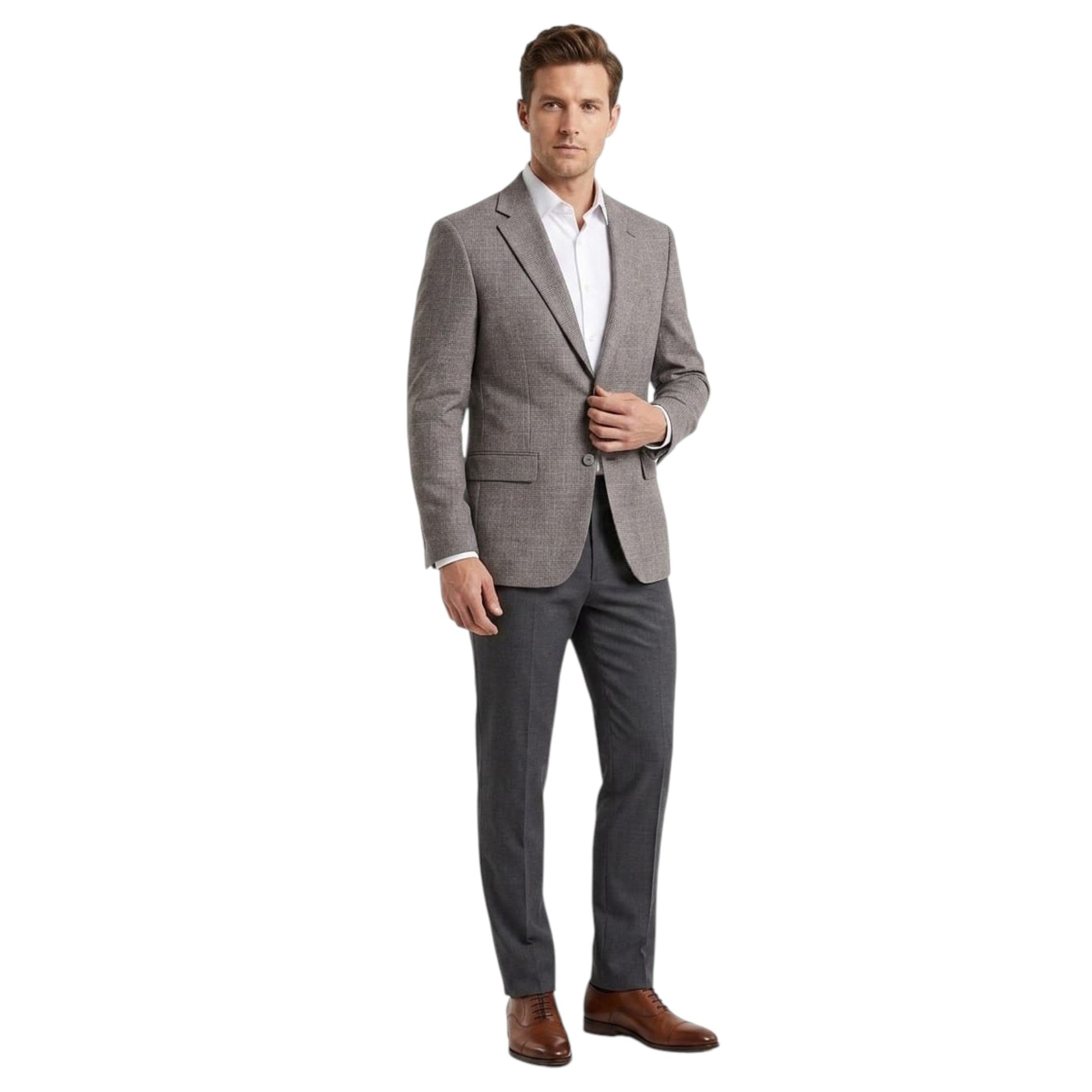 Men's Plaid Blazer,Grey