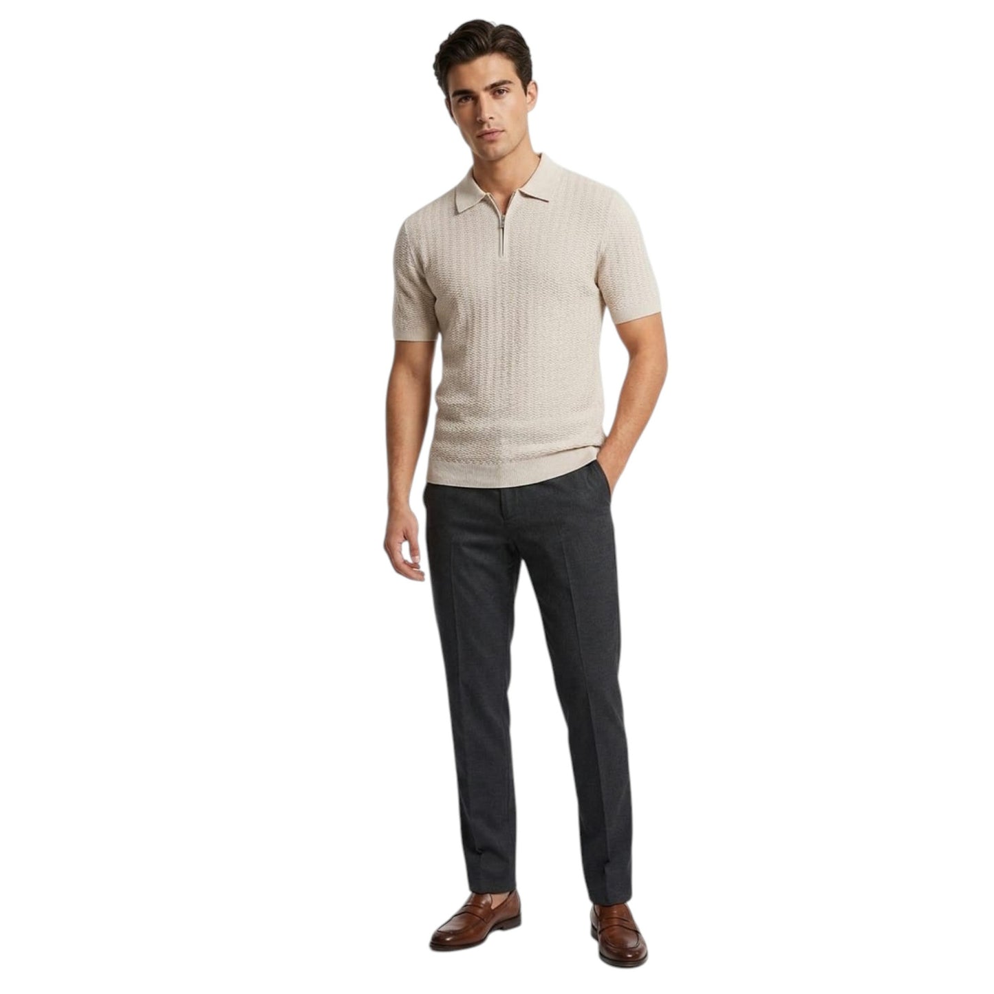 Men's Knitted Top,Beige