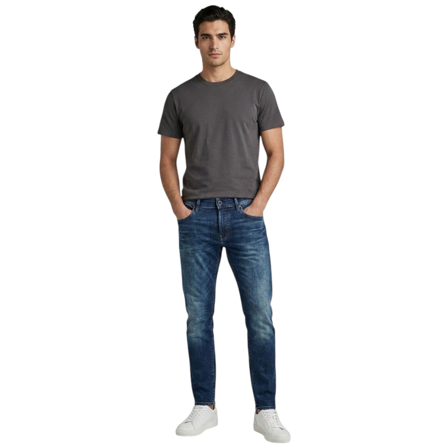 Men's Washed Jeans,Navy
