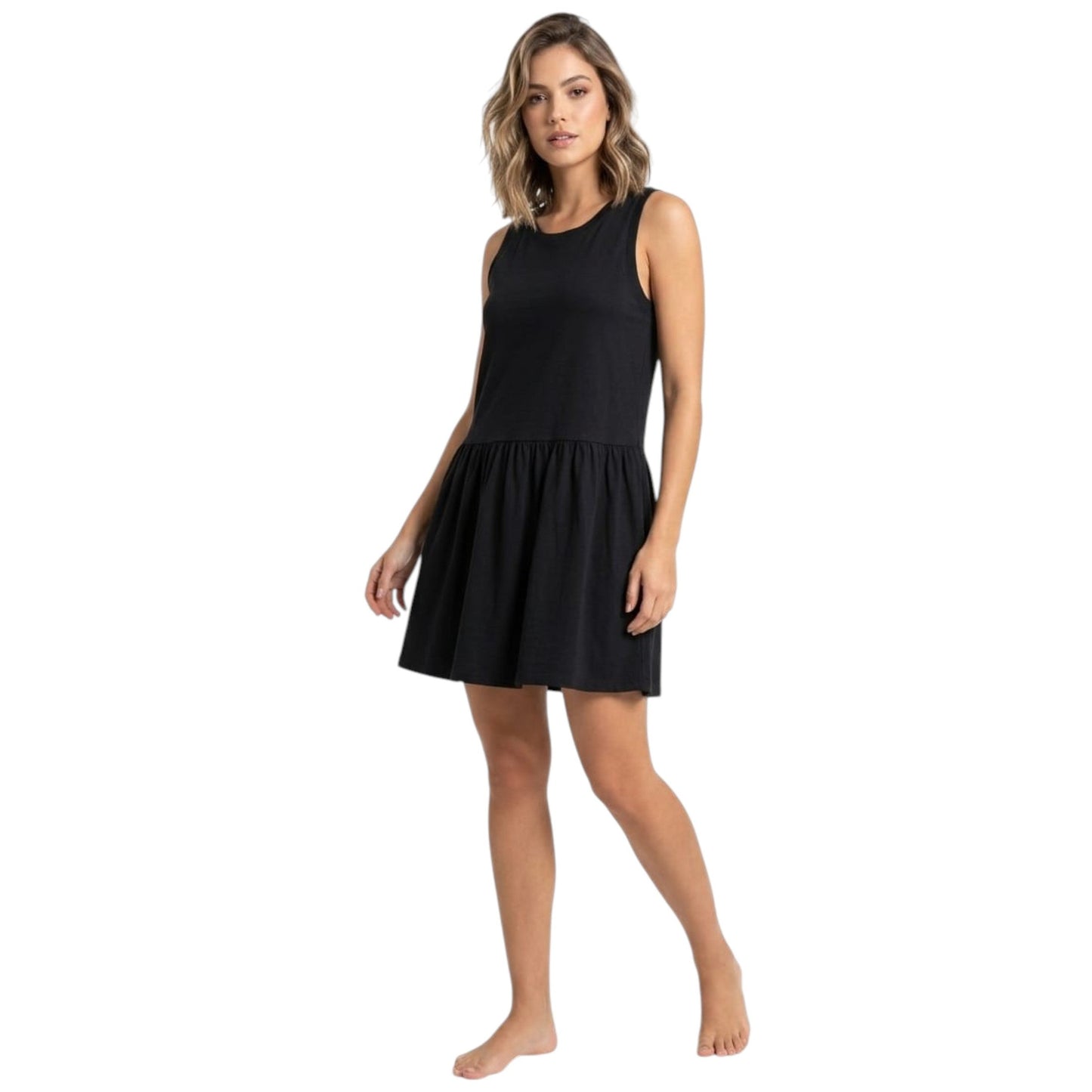 Women's Plain Solid Dress,Black