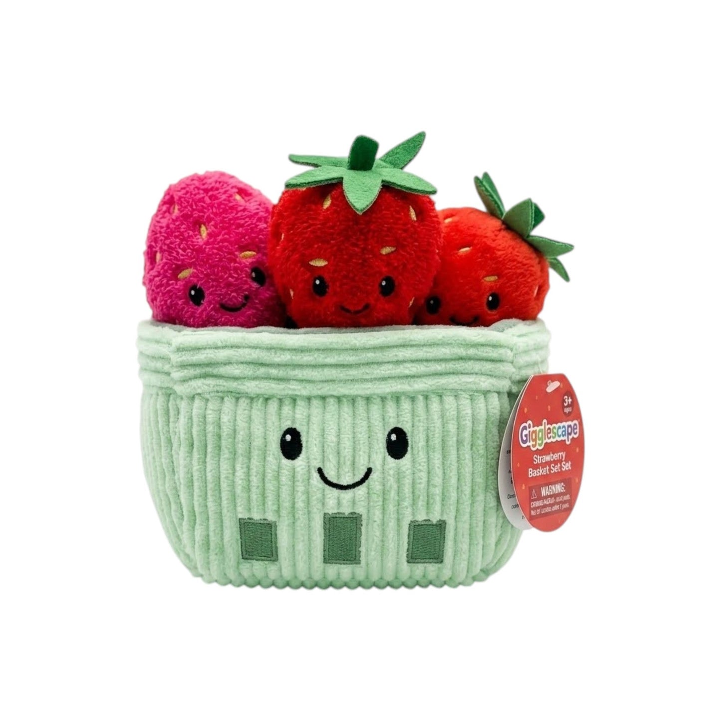 Plush Strawberry Basket Toy