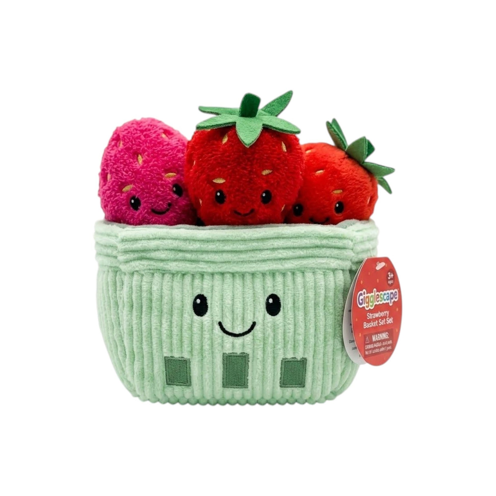 Plush Strawberry Basket Toy