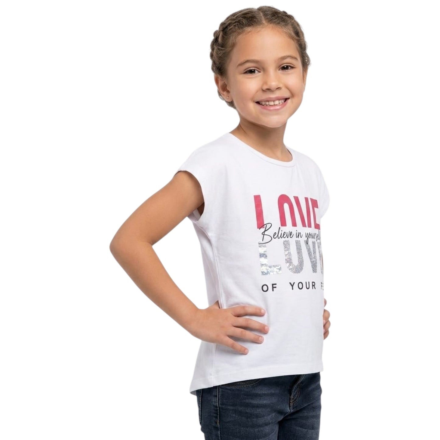 Kids Girl's Printed Top,White
