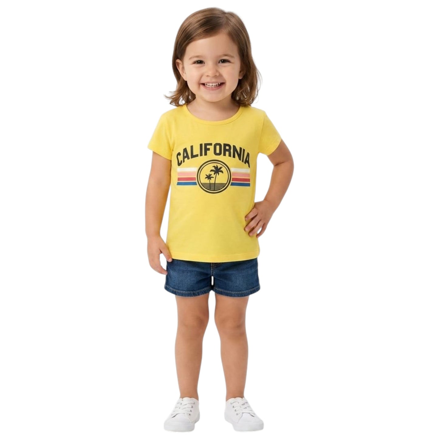 Kids Girl's Printed Top,Yellow