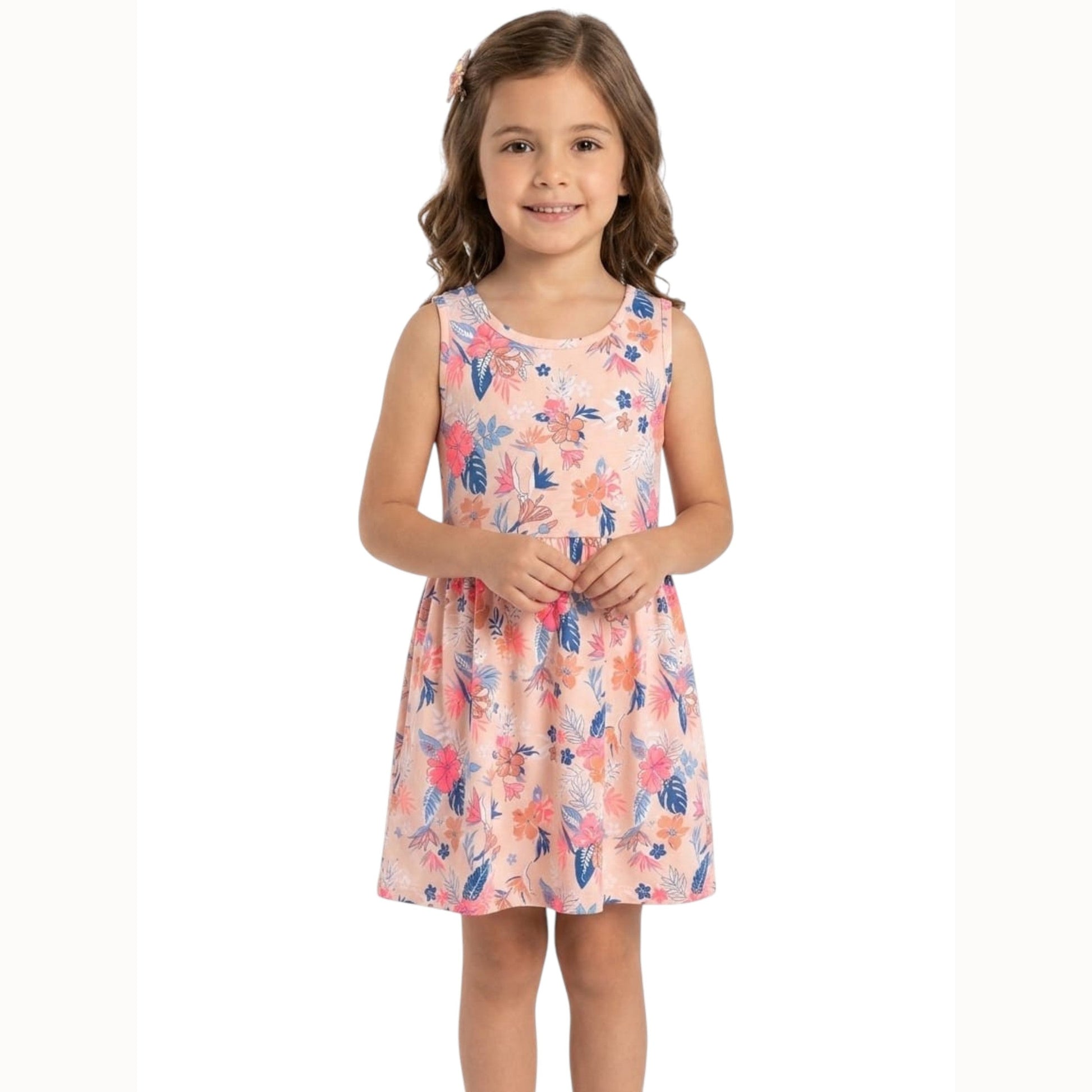 Kids Girl's Floral Printed Dress,Multi