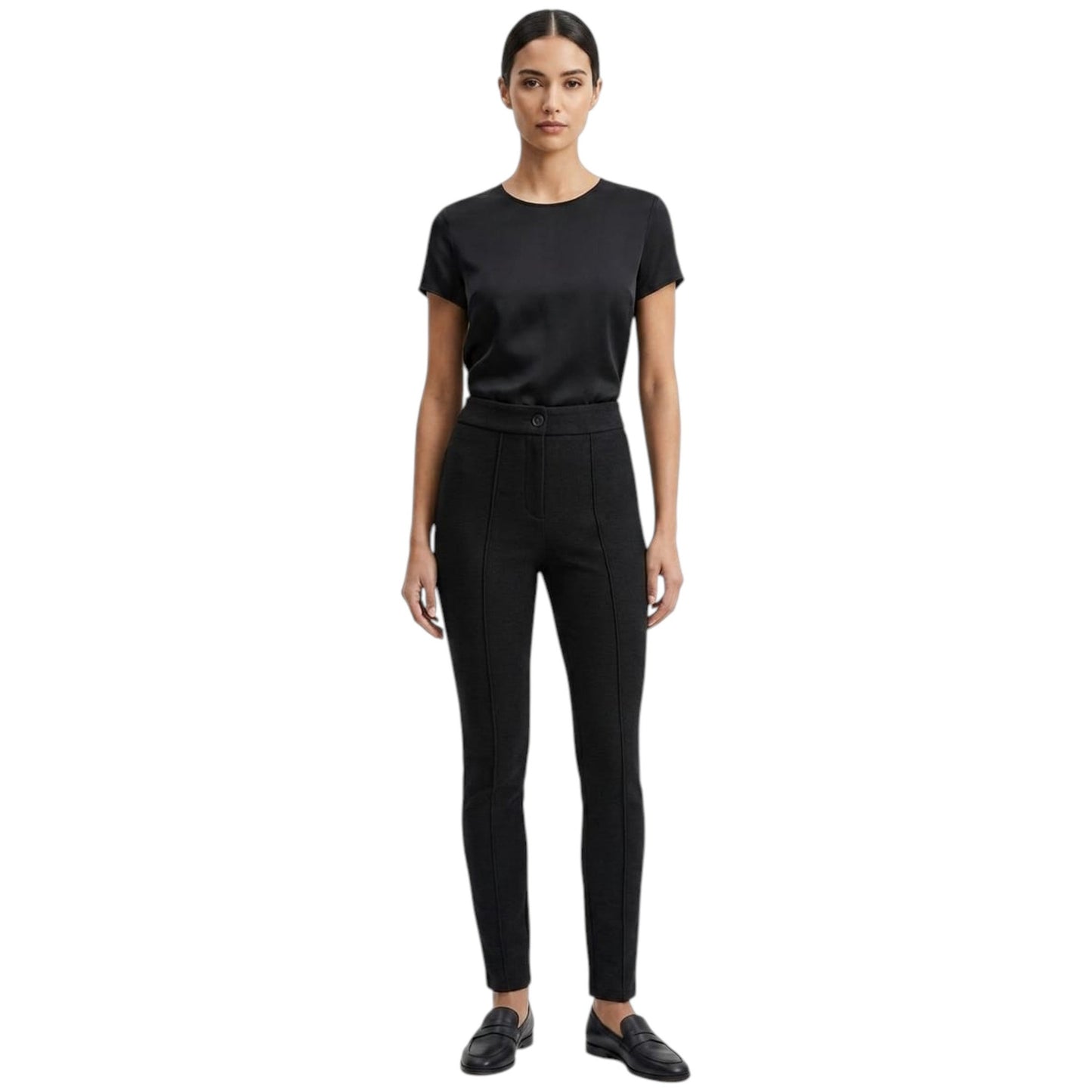 Women's Plain Solid Pant,Black