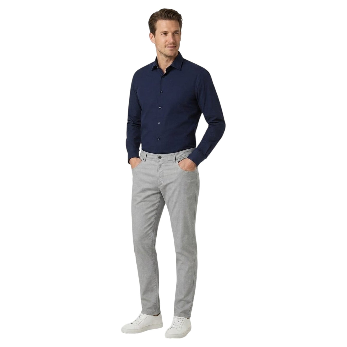 Men's Textured Classic Pant,Light Grey