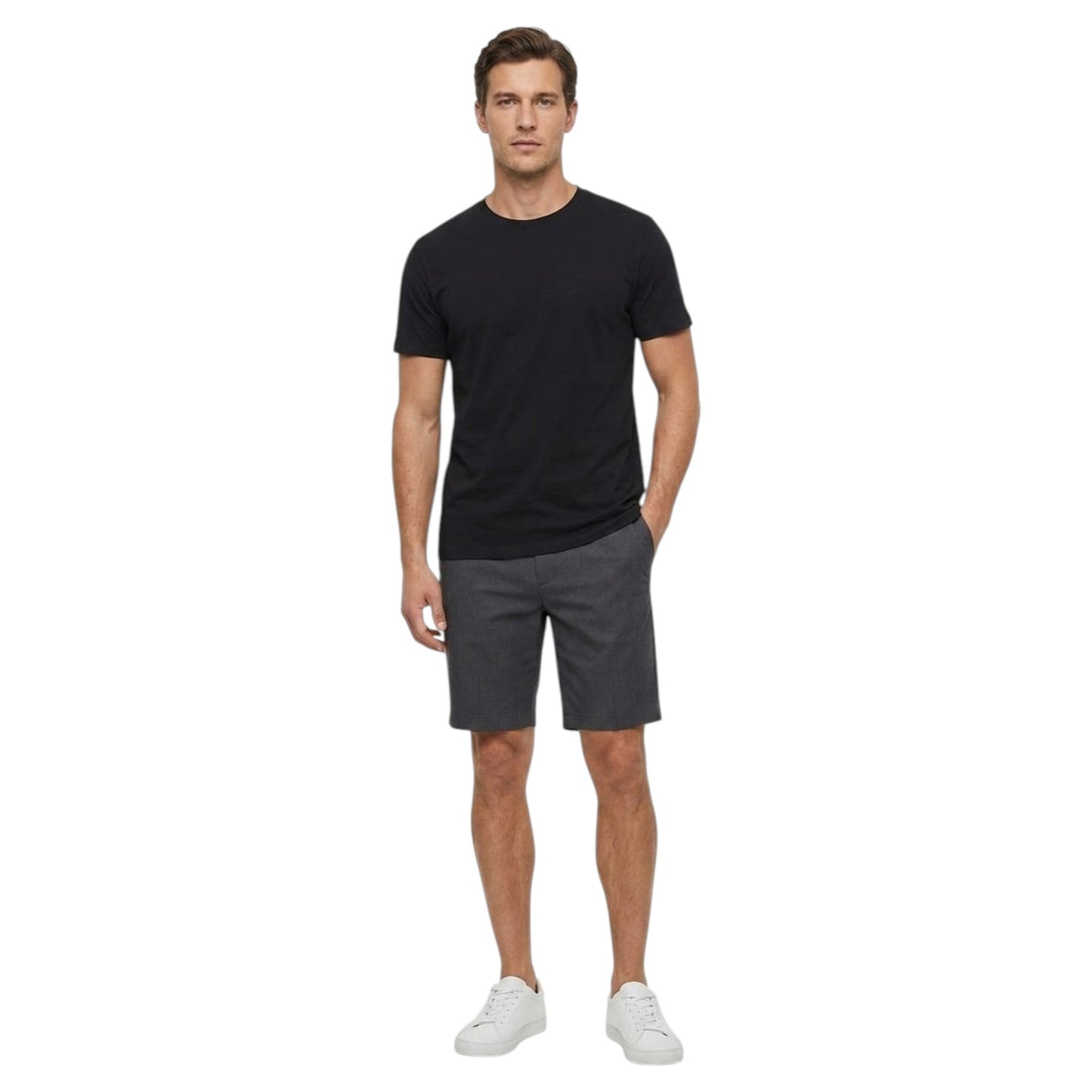Men's Plain Solid Top,Black