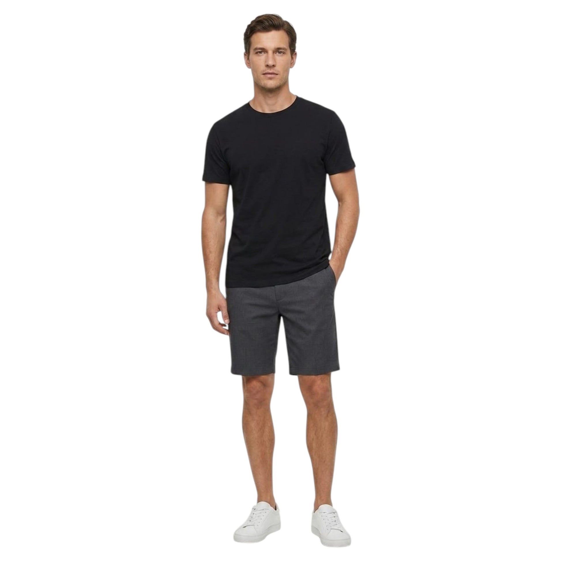 Men's Plain Solid Top,Black