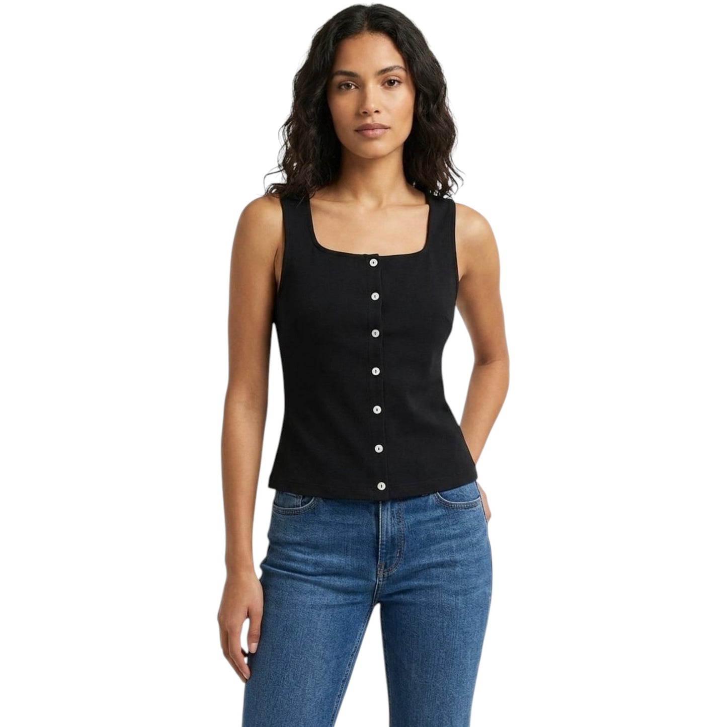 Women's Plain Solid Top,Black