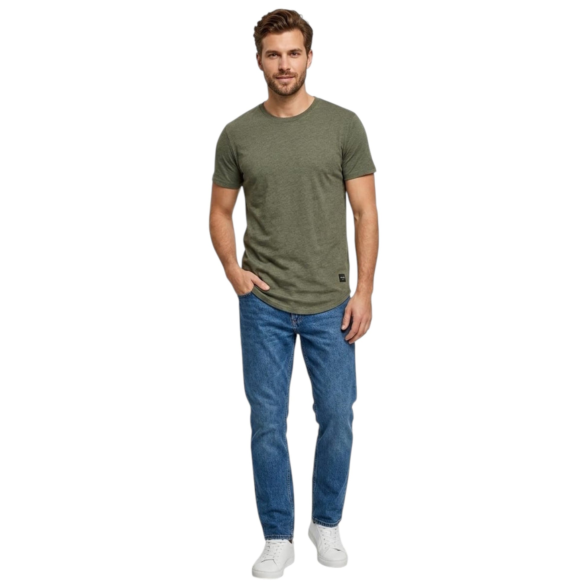Men's Plain Solid Top,Olive