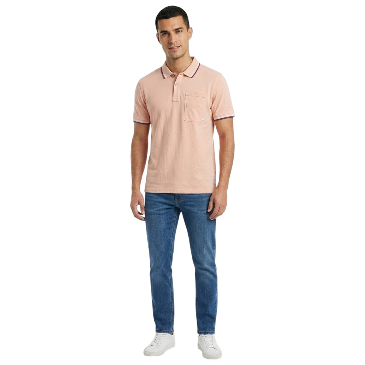 Men's Plain Solid Top,Peach