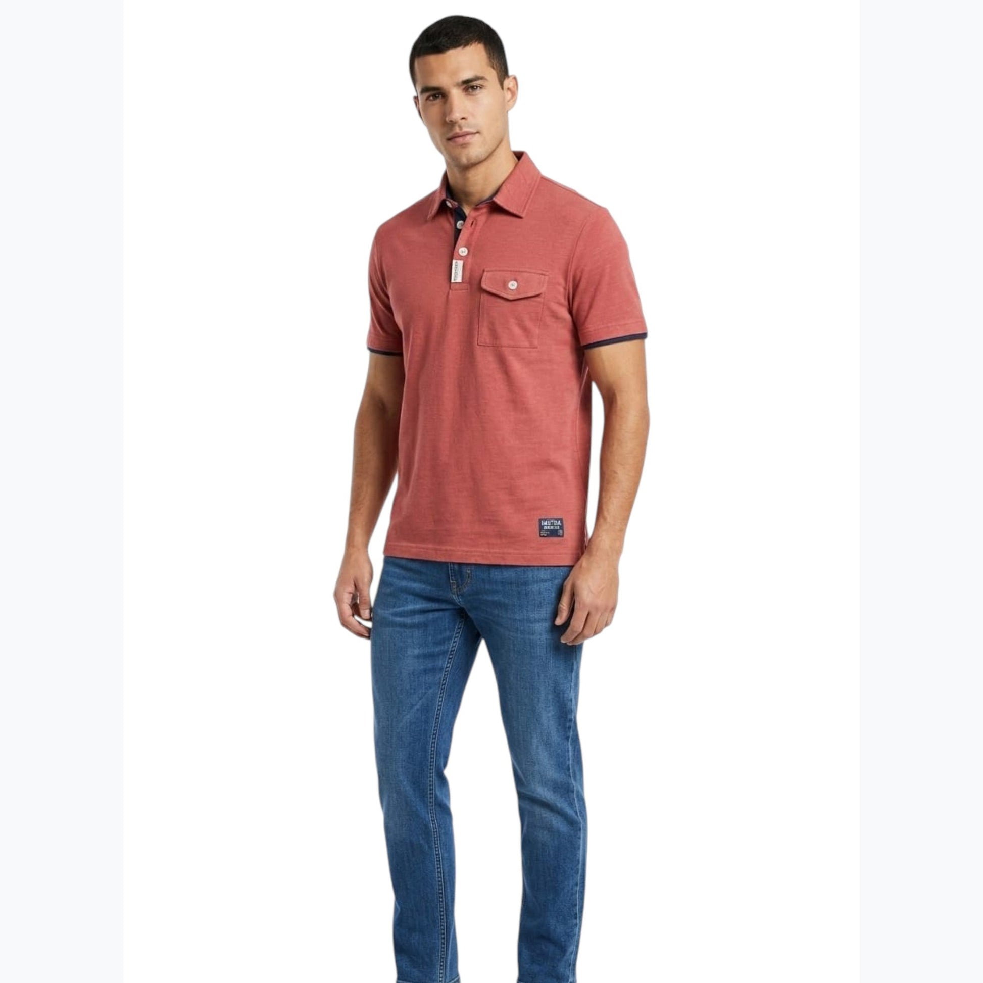 Men's Plain Solid Top,Brick