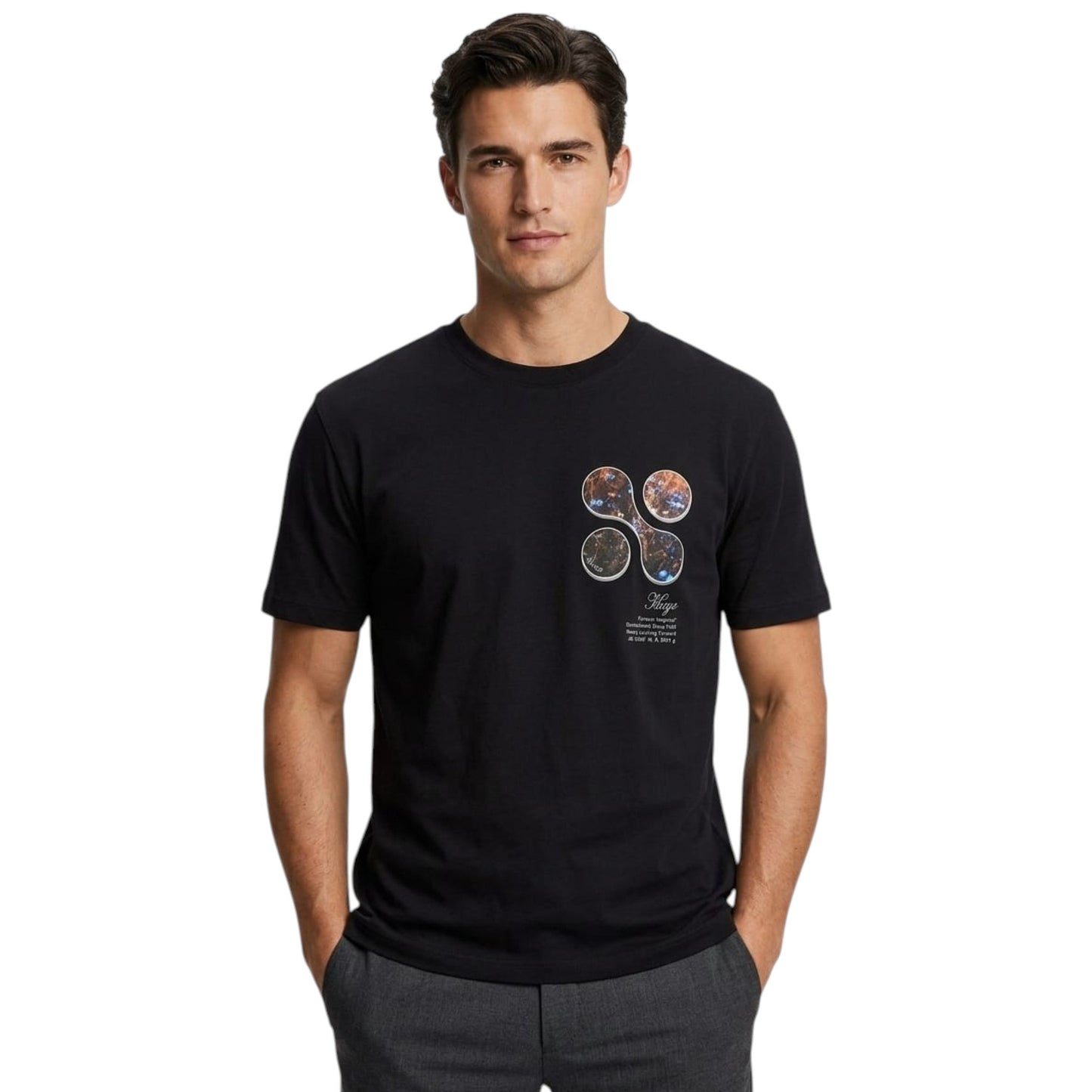 Men's Printed Top,Black