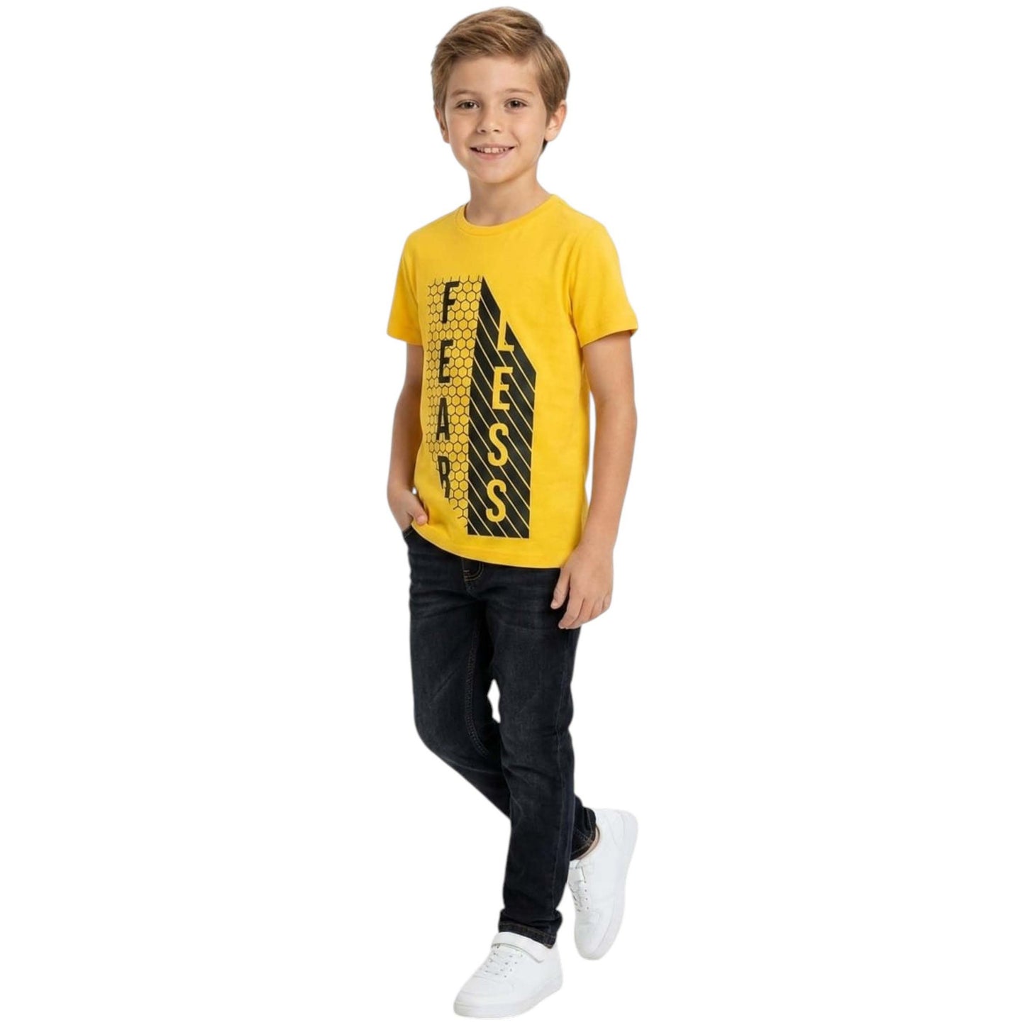 Kids Boy's Printed Top,Yellow