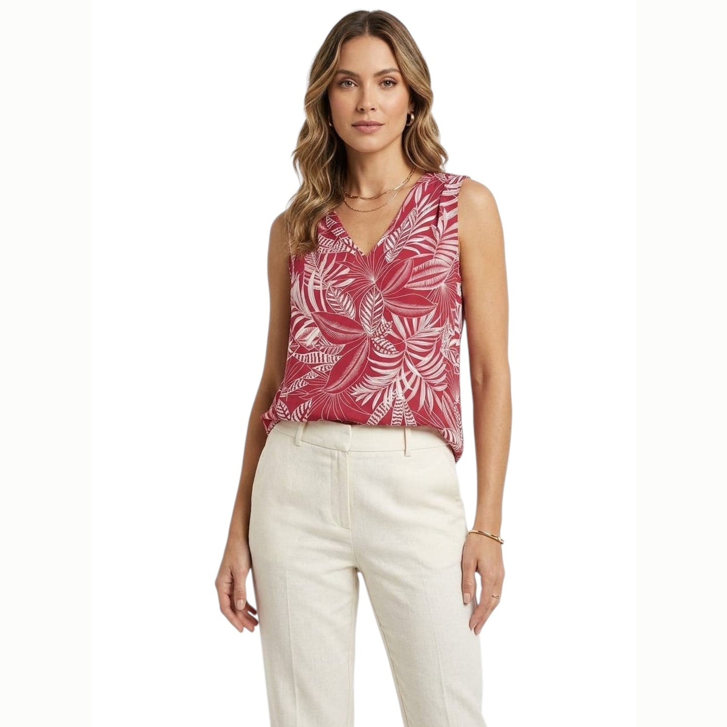 Women's Printed Top,Red