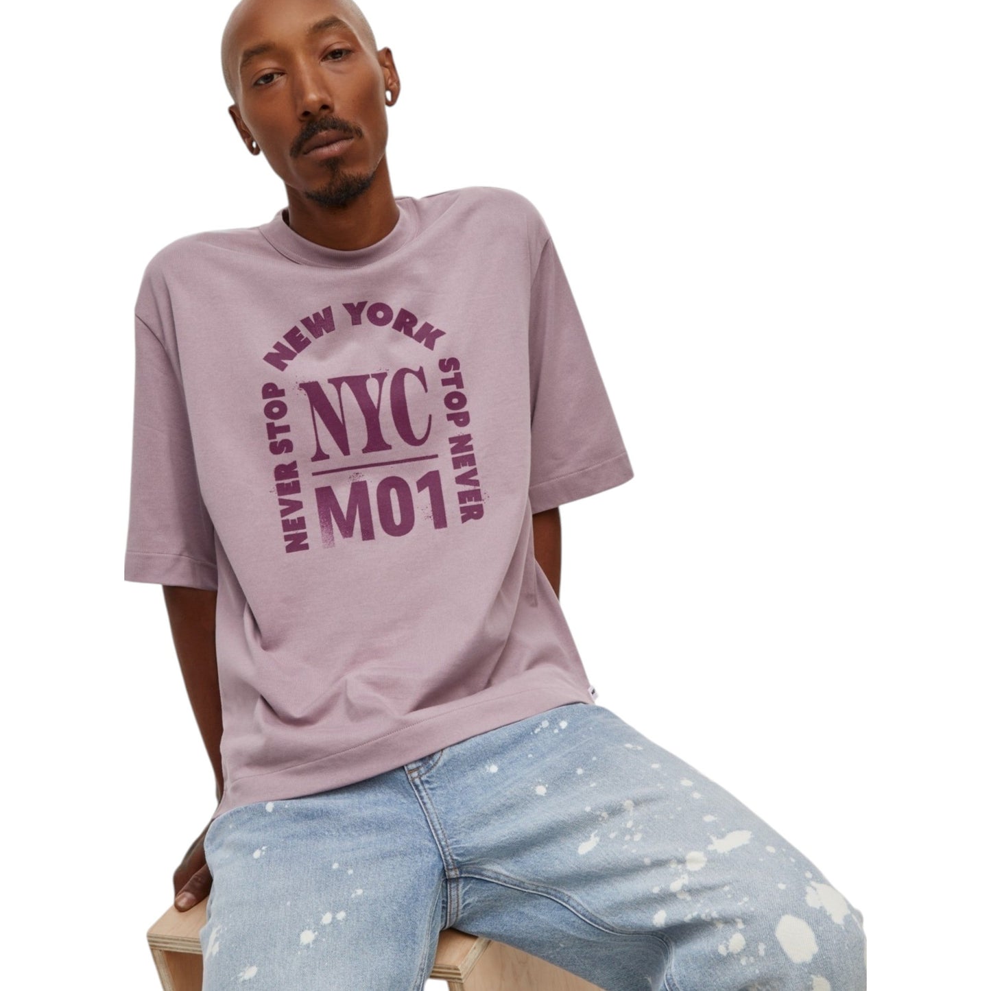 Men's Printed Top,Lilac