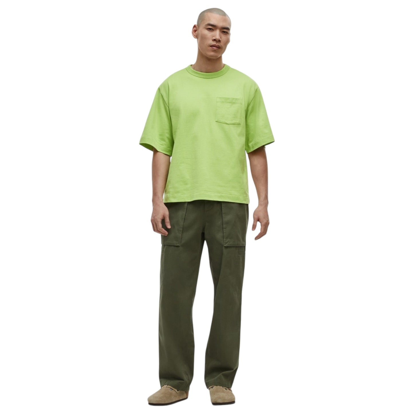 Men's Plain Solid Top,Light Green