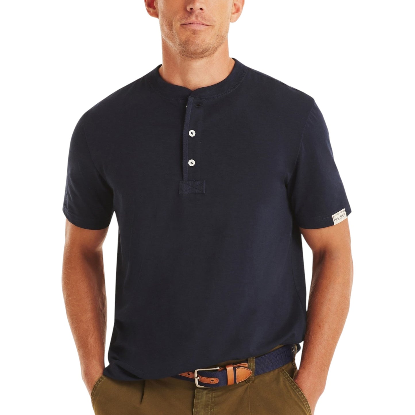 Men's Plain Solid Top,Navy