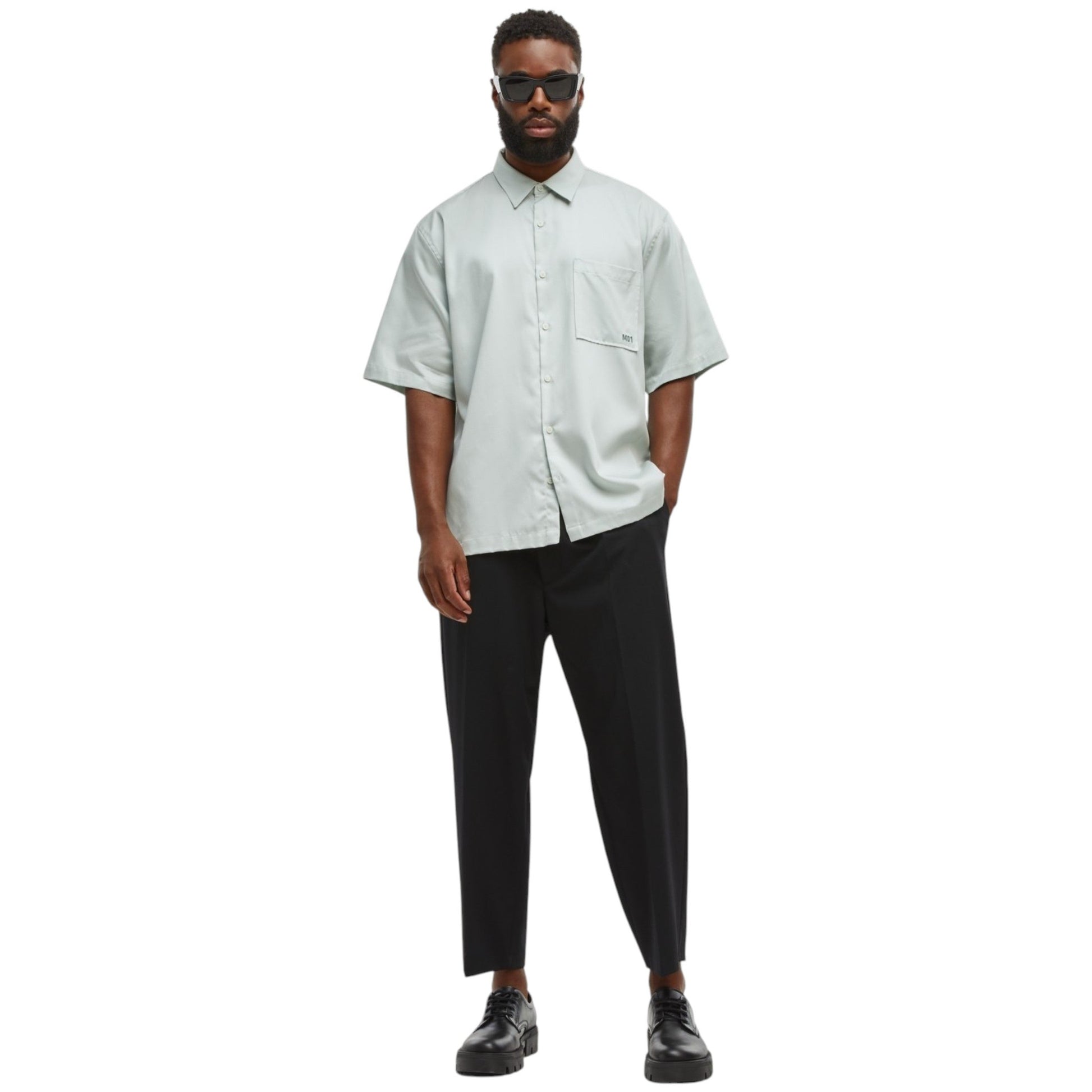 Men's Plain Solid Dress Shirt,Light Mint