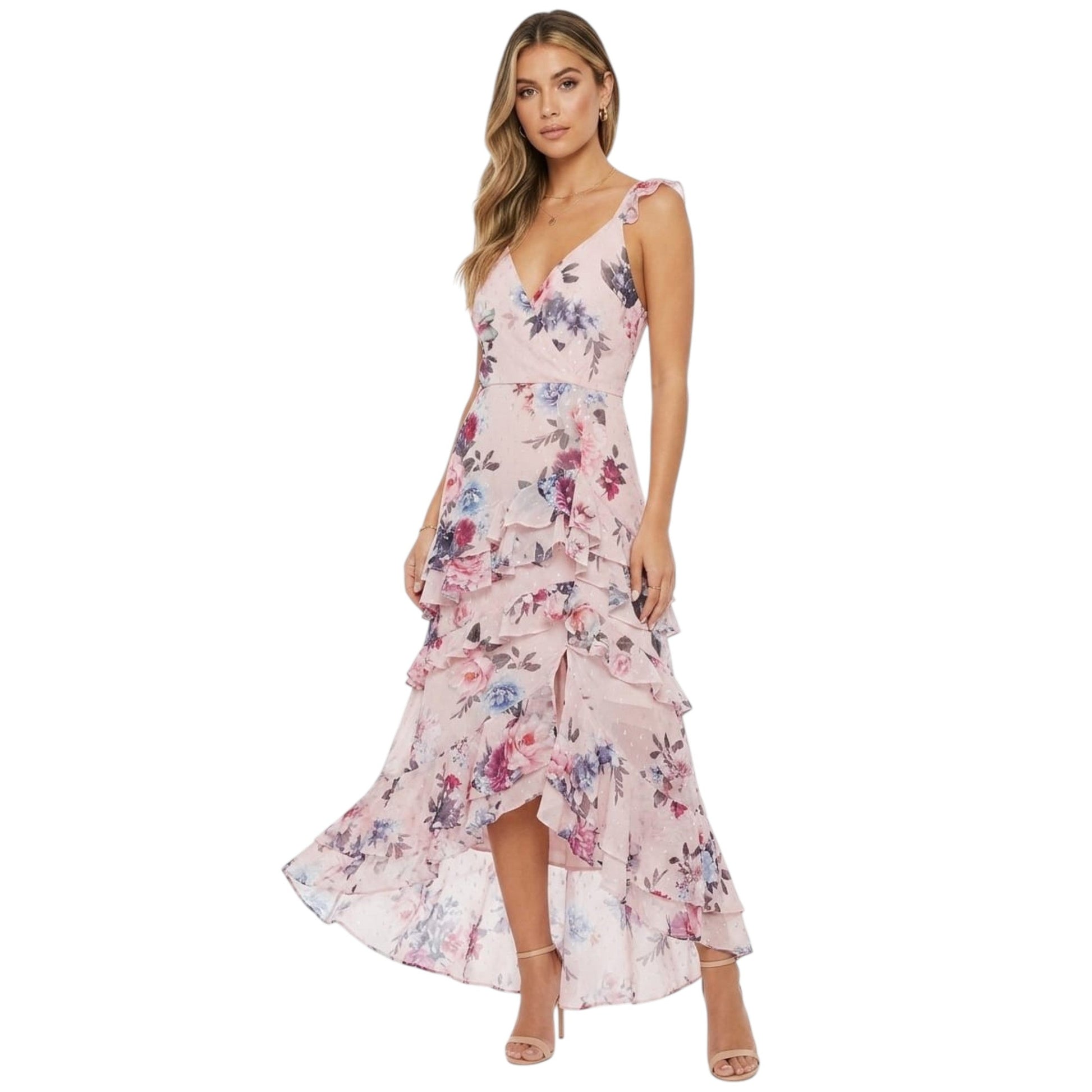 Women's Floral Printed Dress,Pink