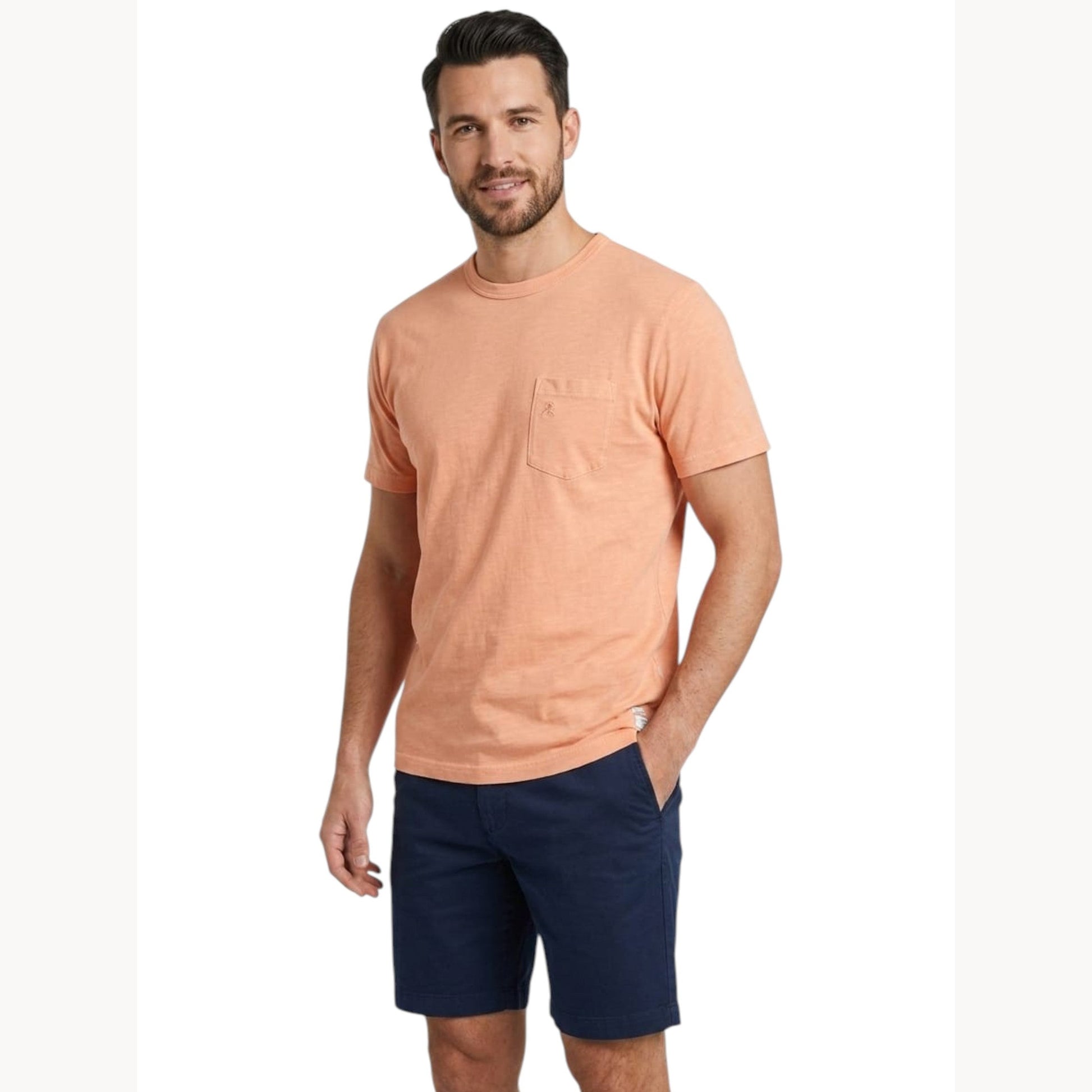 Men's Plain Solid Top,Orange