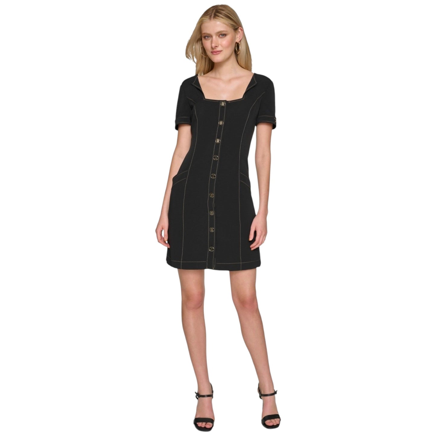 Women's Plain Solid Dress,Black