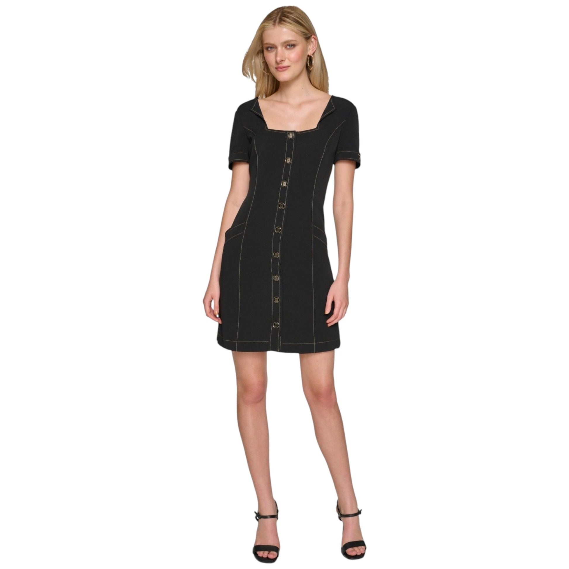 Women's Plain Solid Dress,Black