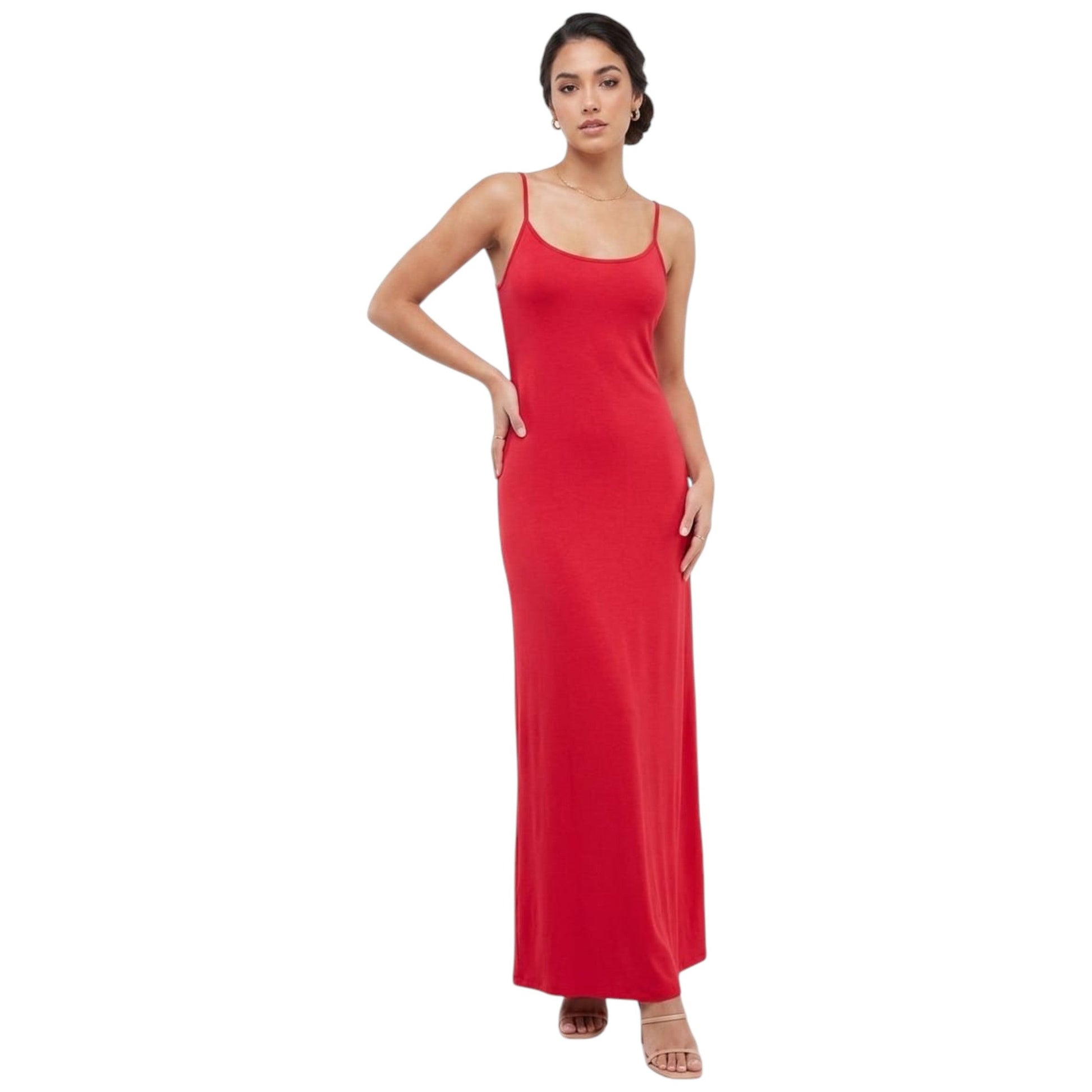 Women's Plain Solid Dress,Red
