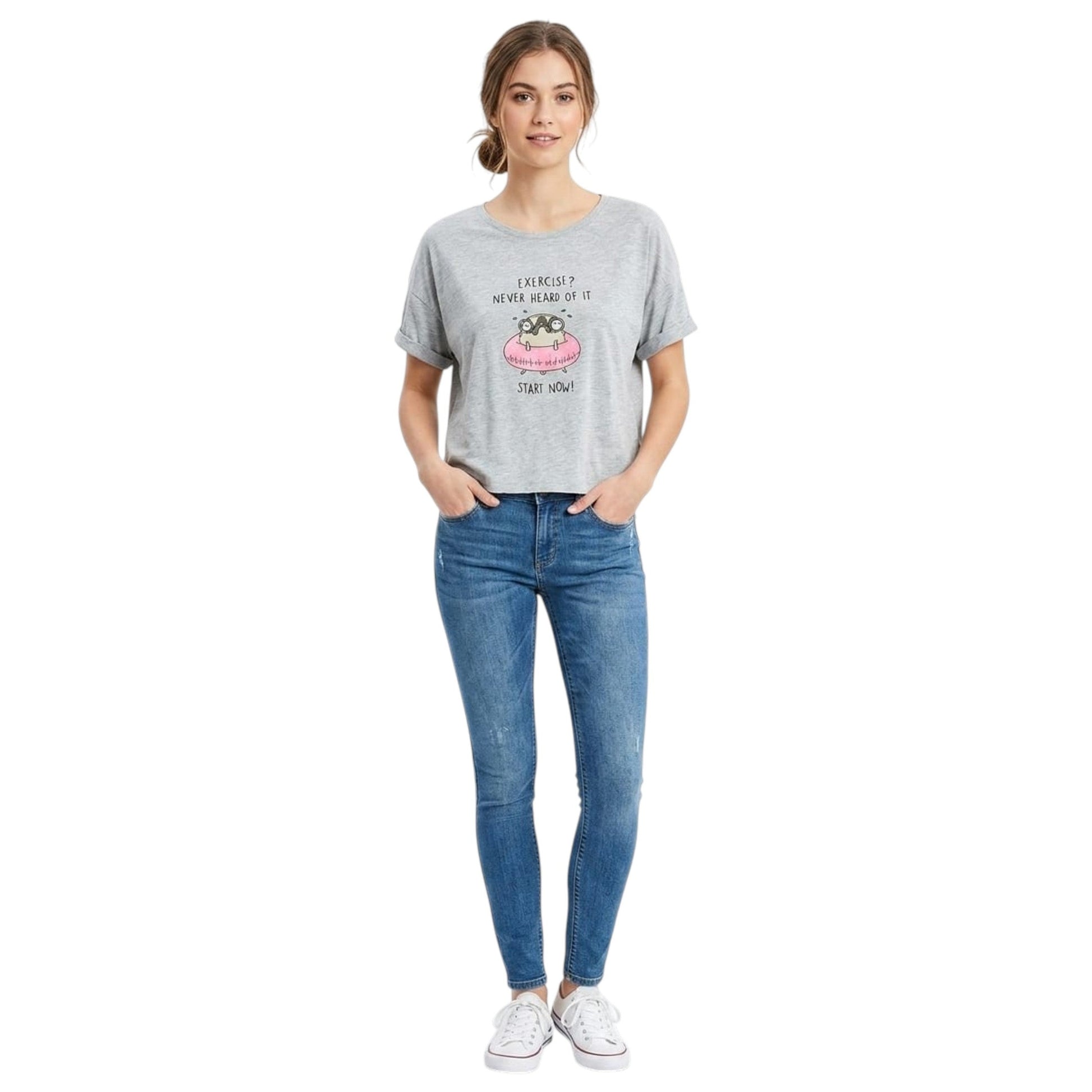 Women's Printed Top,Grey