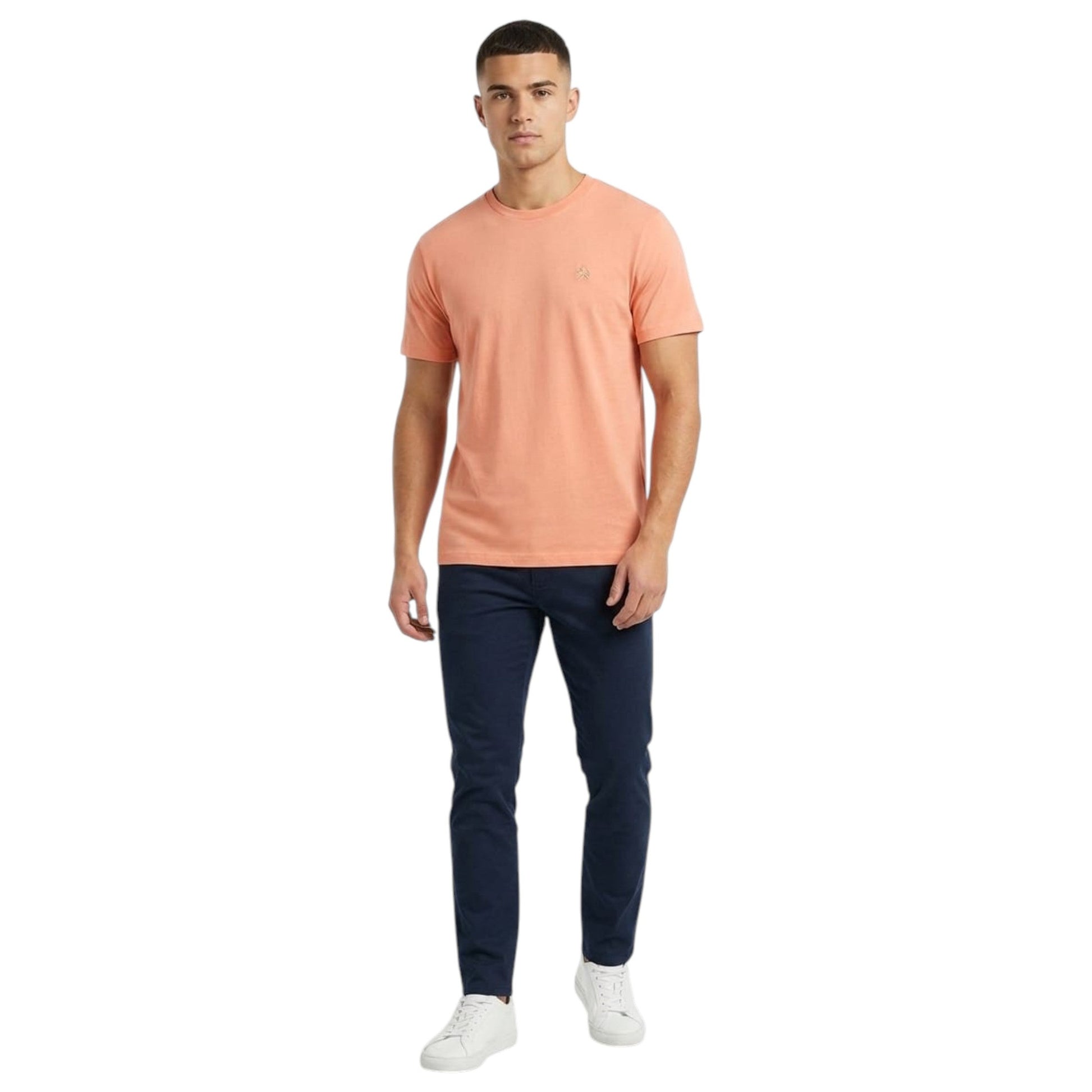Men's Plain Solid Top,Coral