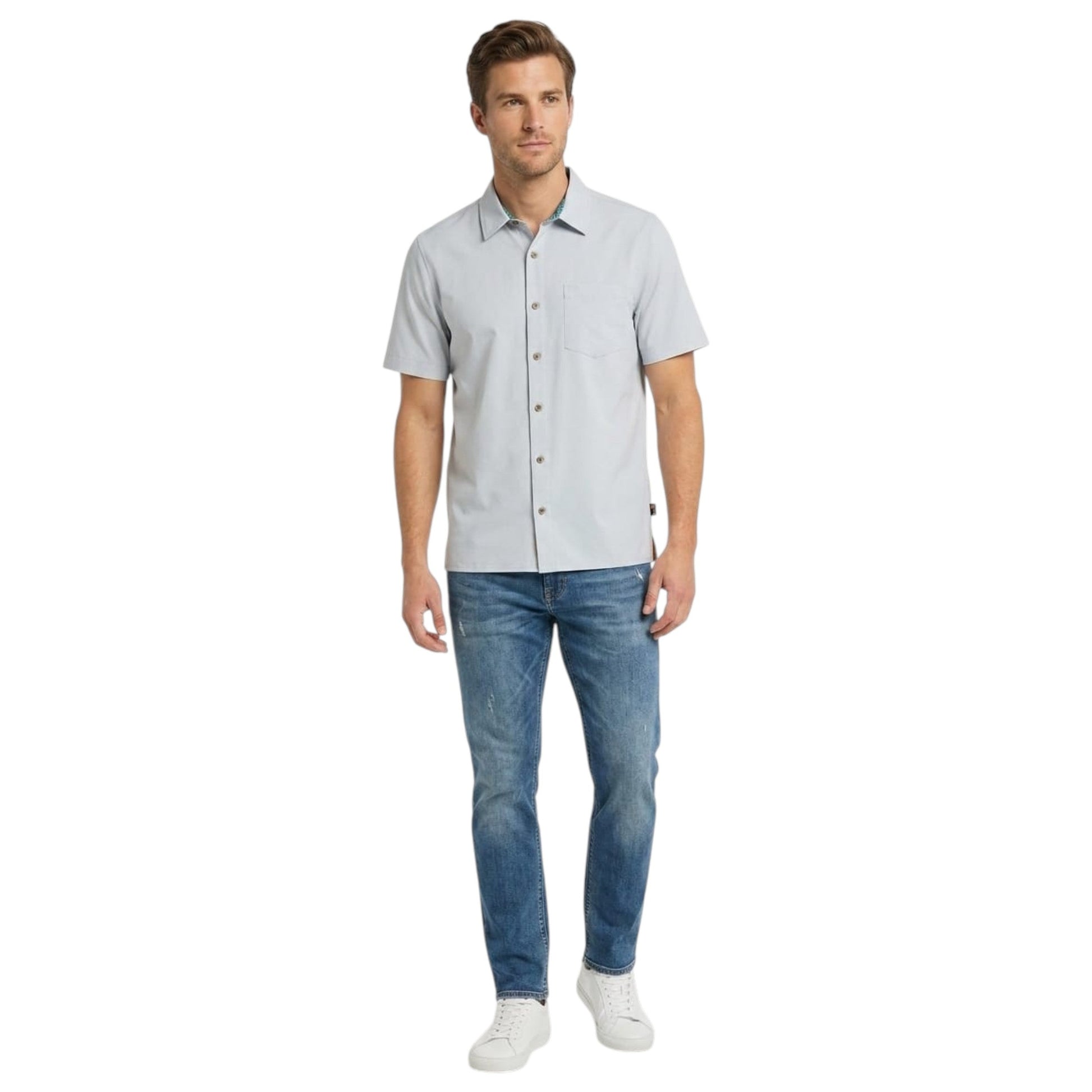 Men's Plain Solid Dress Shirt,Dusty Blue