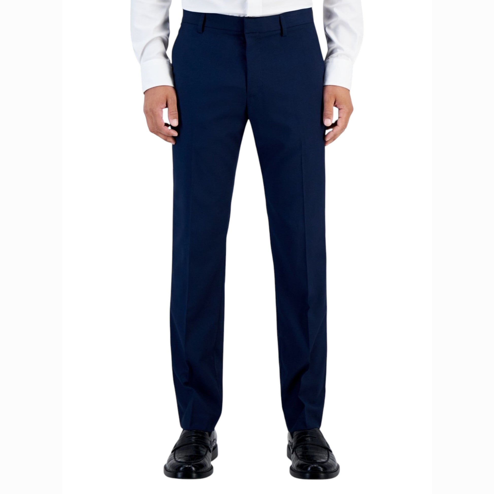Men's Plain Solid Classic Pant,Navy