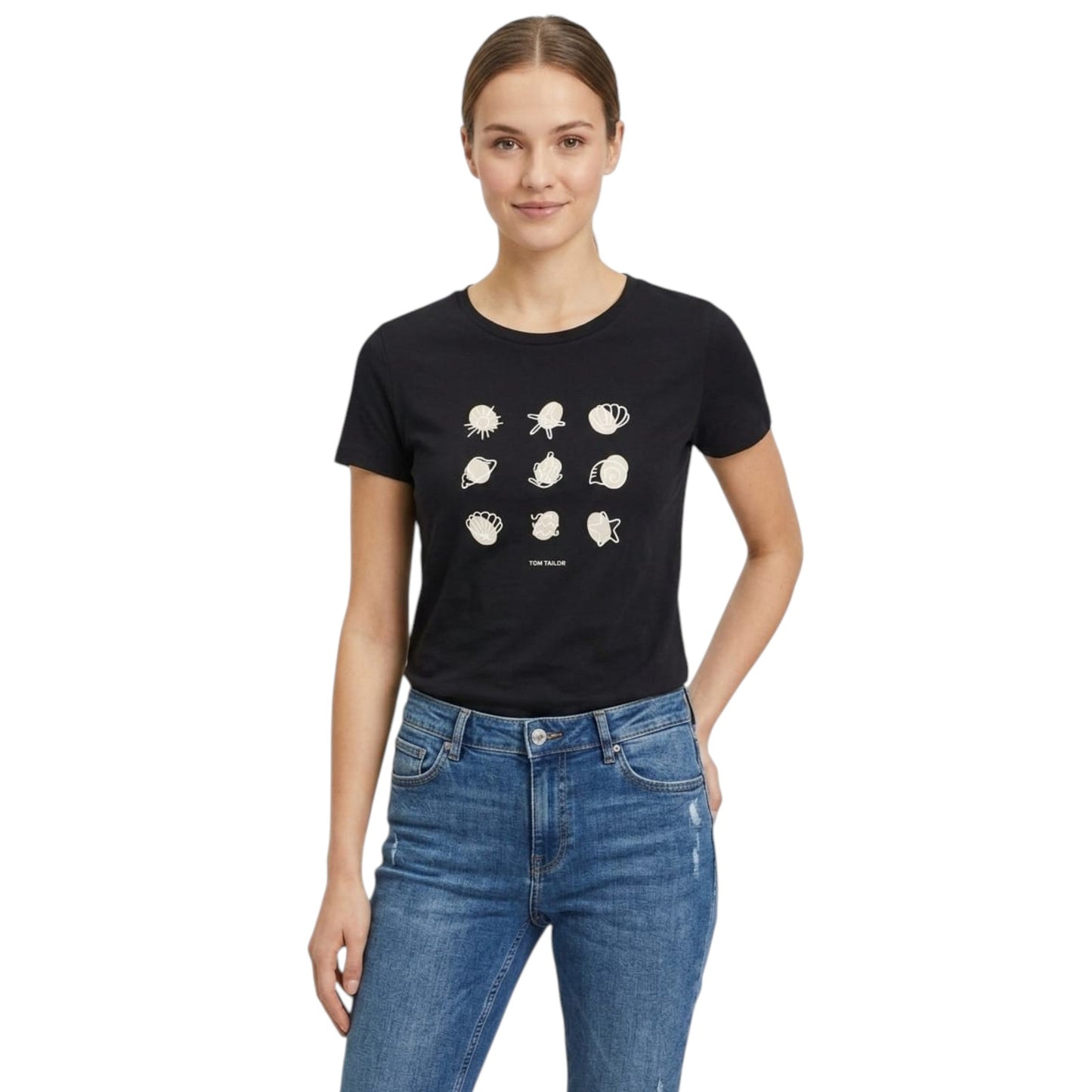 Women's Printed Top,Black