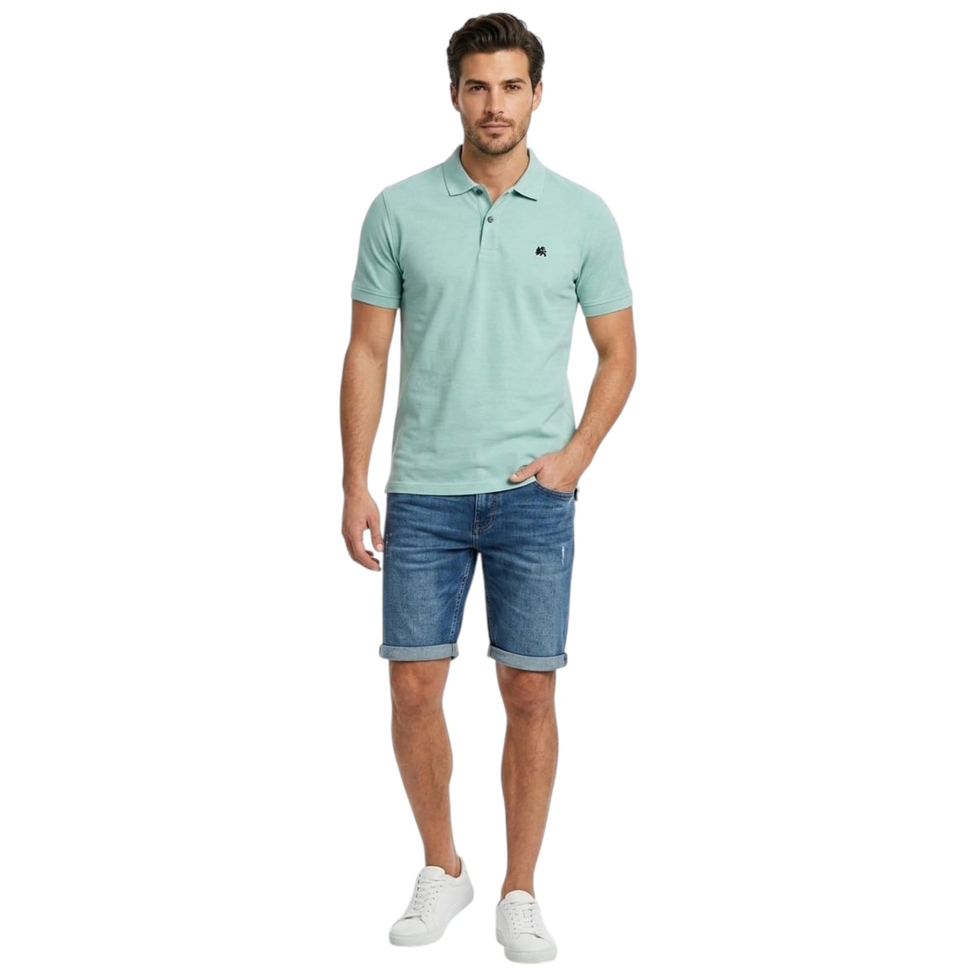 Men's Plain Solid Top,Turquoise