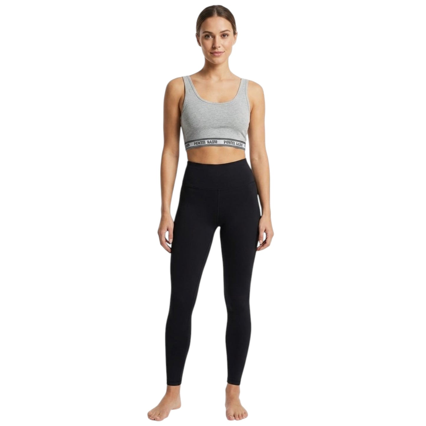 Women's Colorblocked Sport Crop Top,Light Grey