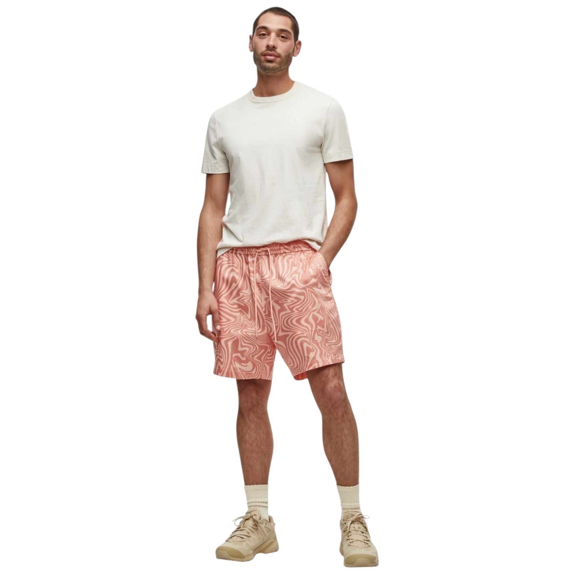 Men's Printed Short,Coral