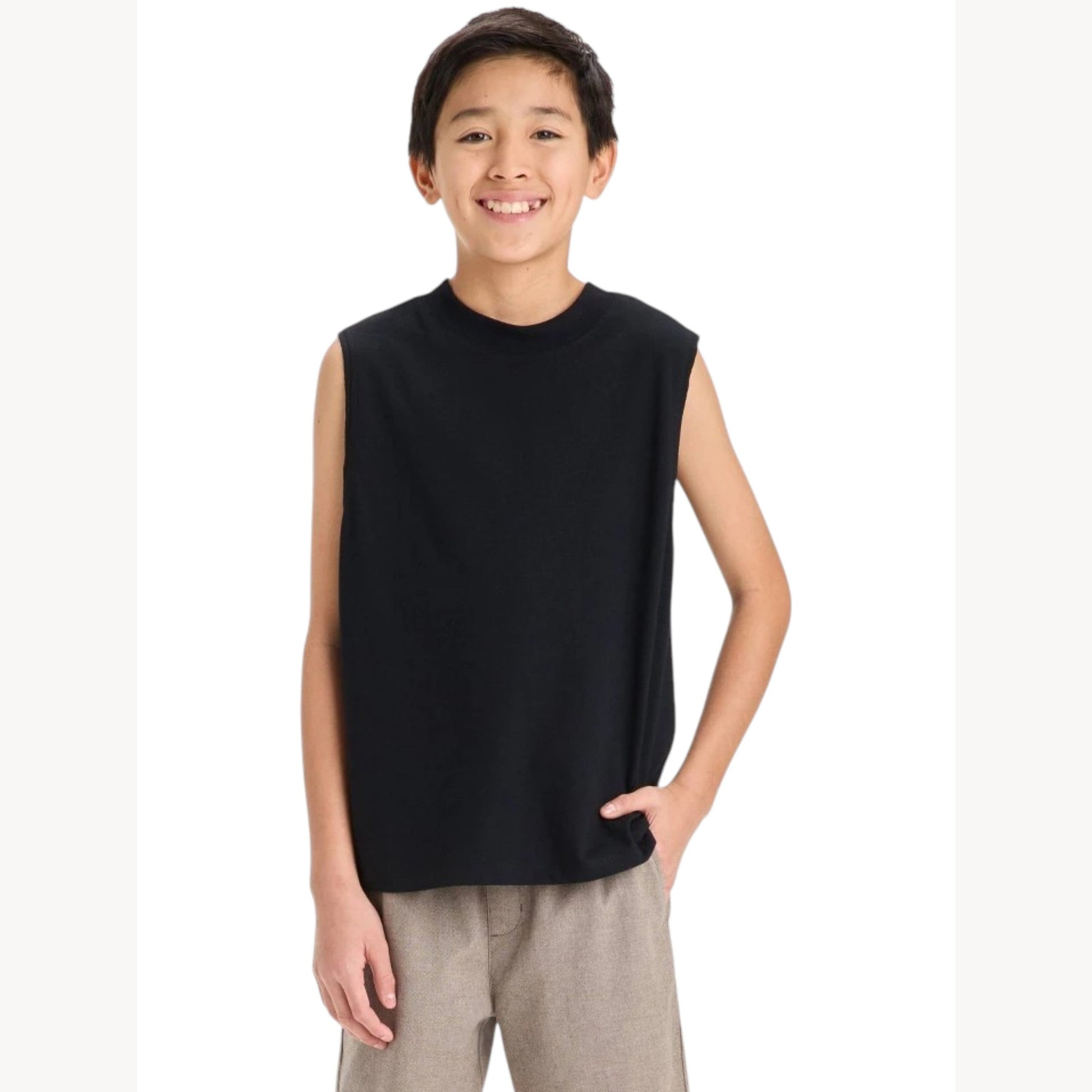 Kids Boy's Plain Top,Black