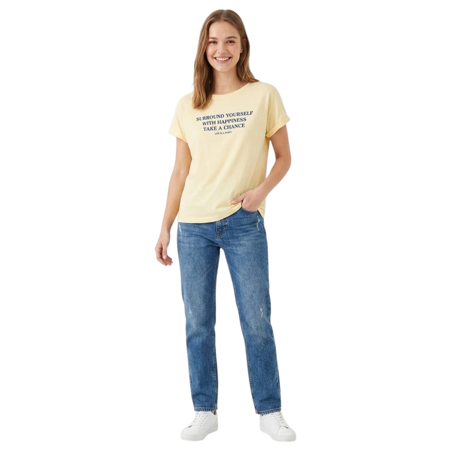 Women's Printed Top,Warm Yellow