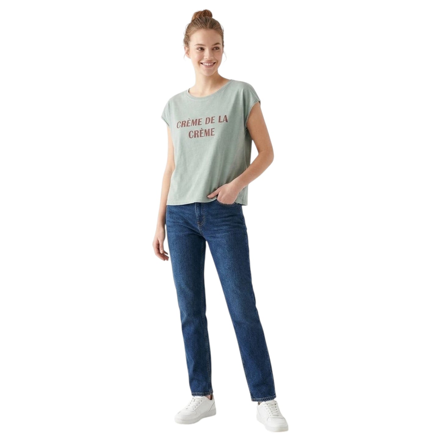 Women's Printed Top,Dusty Mint