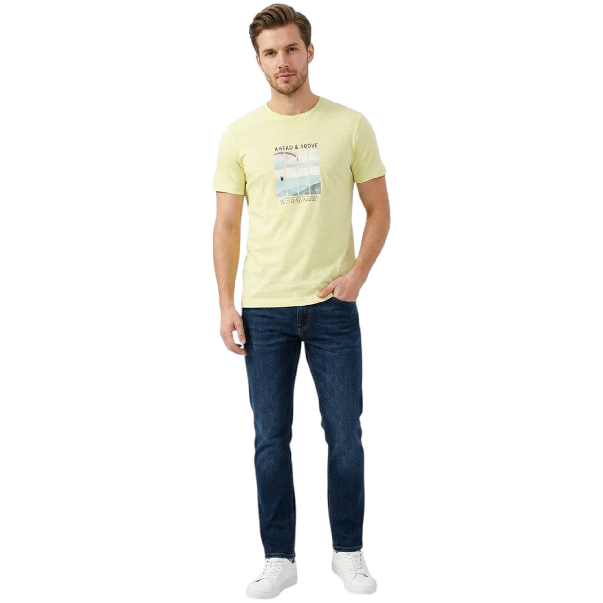 Men's Printed Top,Yellow