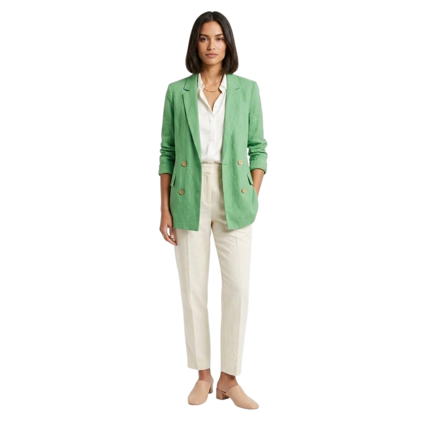 Women's Textured Blazer,Green